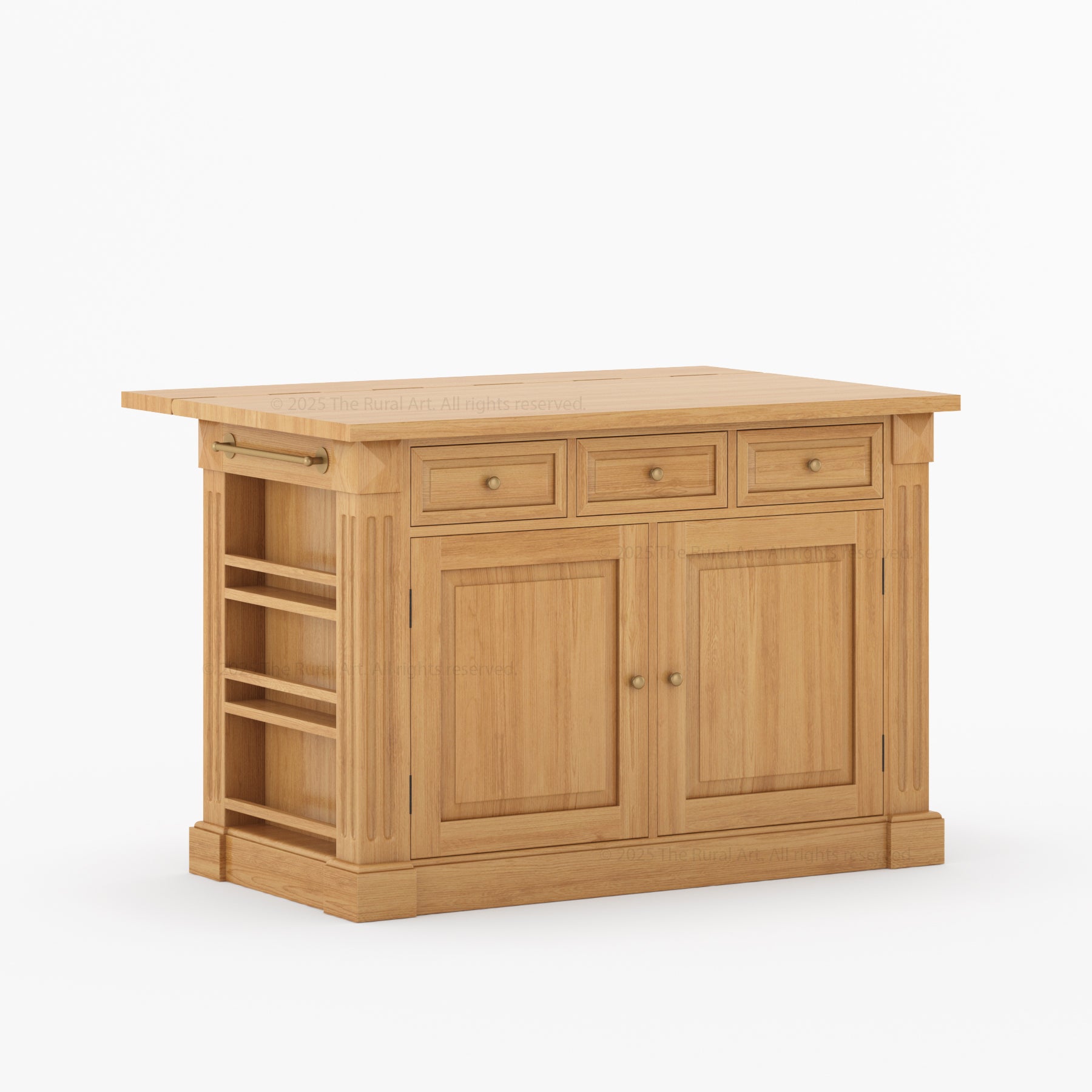 Belmont Solid Teakwood Kitchen Island with Drop Leaf