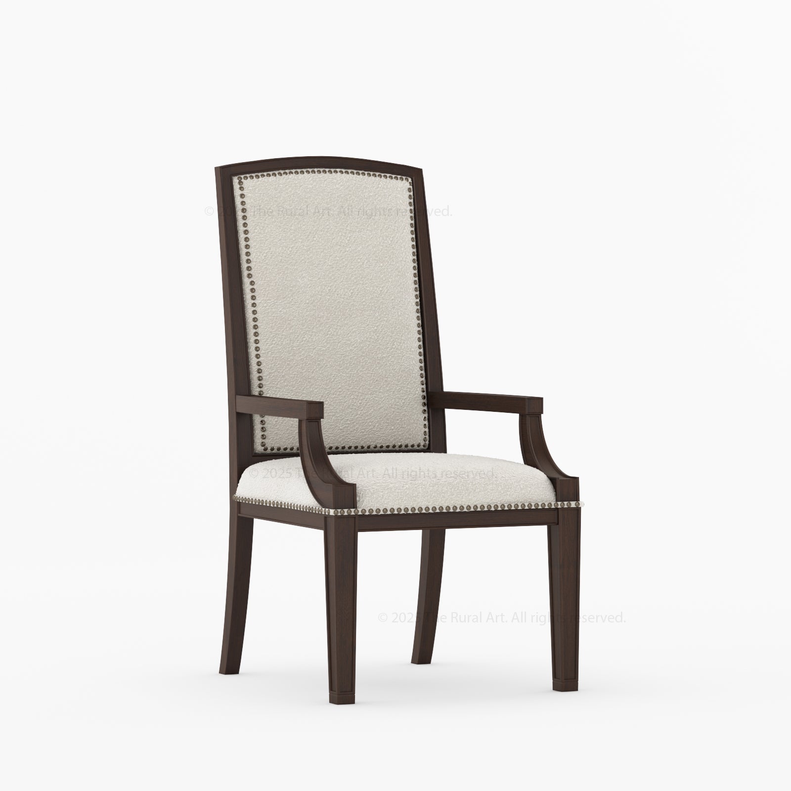 Scottsdale Round Pedestal Solid Wood Dining Set with Upholstered High-Back Chairs