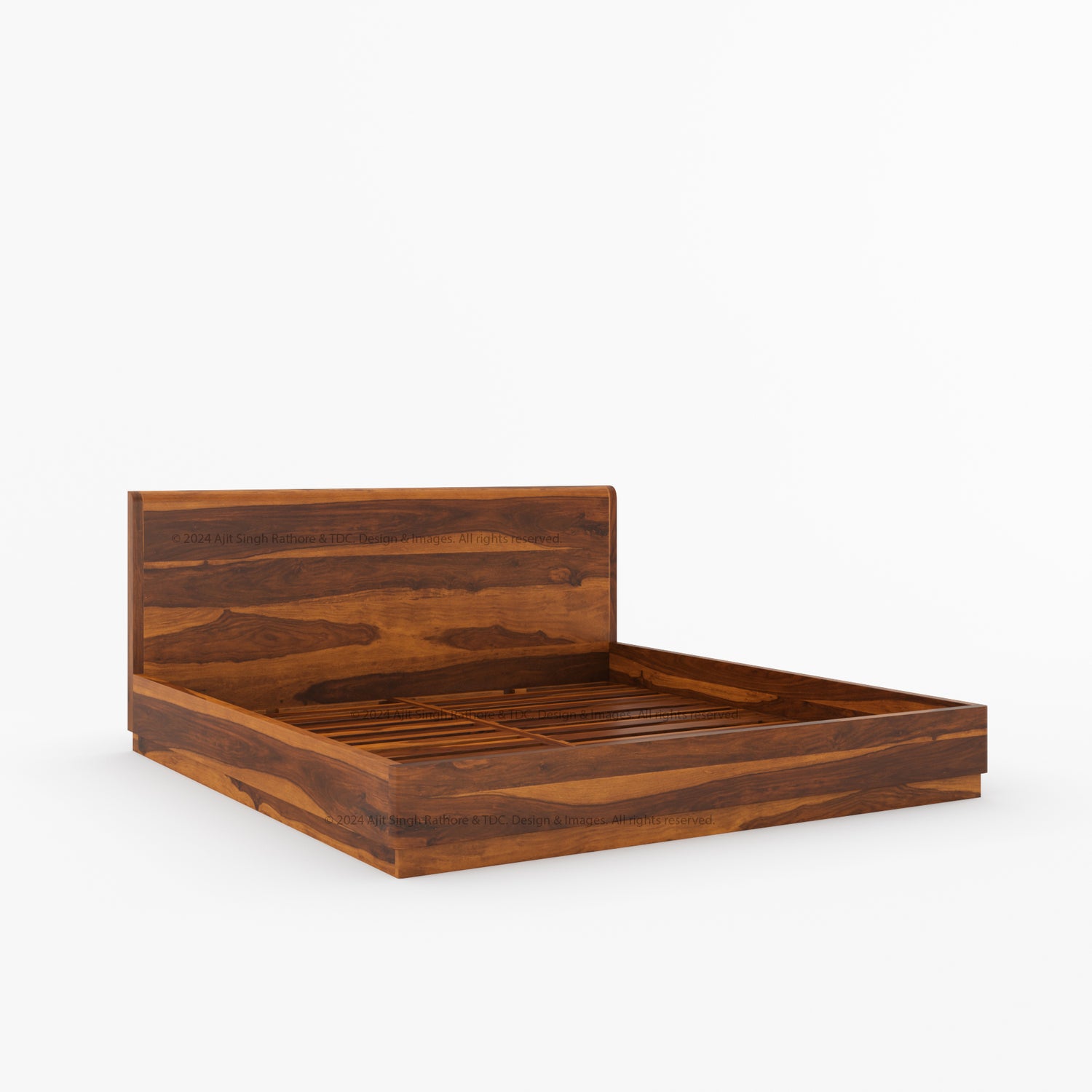 Auburn Solid Wood Pedestal Bed With Curved Edge Headboard