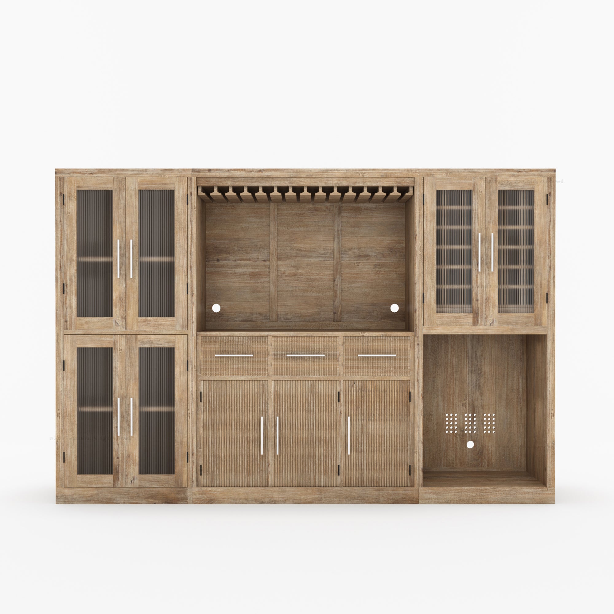 Kentucky Grand Reserve Wine Bar Cabinet with Fridge Space & Coffee Station