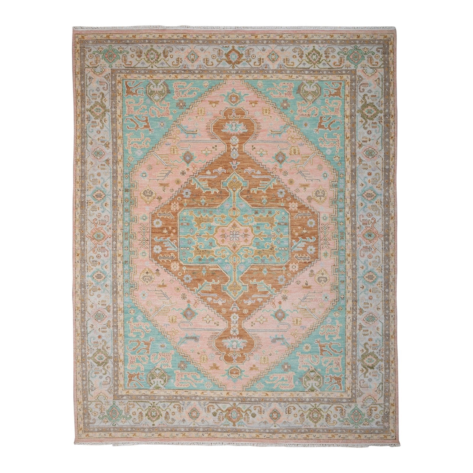 Algarve Vintage Oushak Hand-Knotted Wool Rug