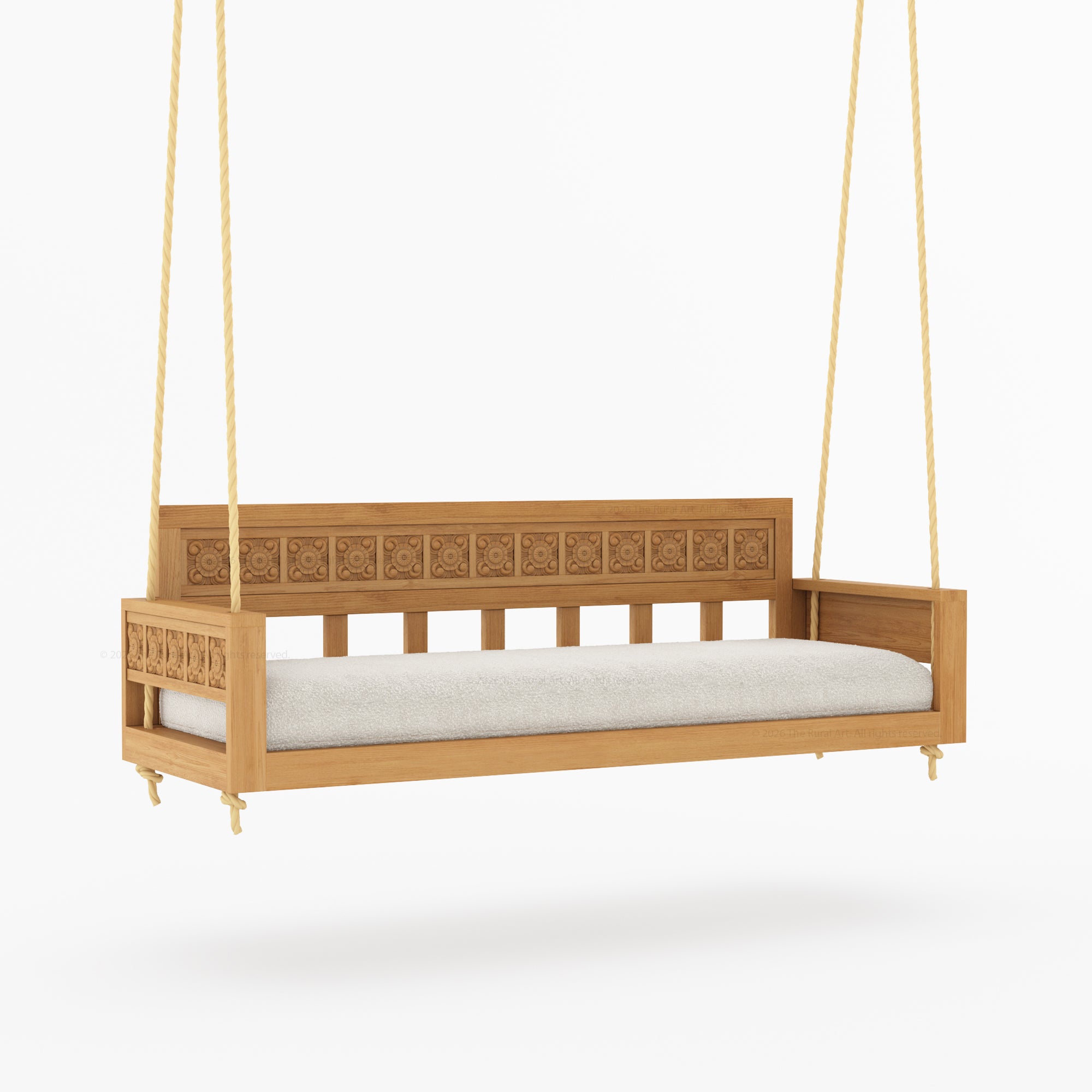 Ocala Hand-Carved Solid Wood Outdoor Porch Swing