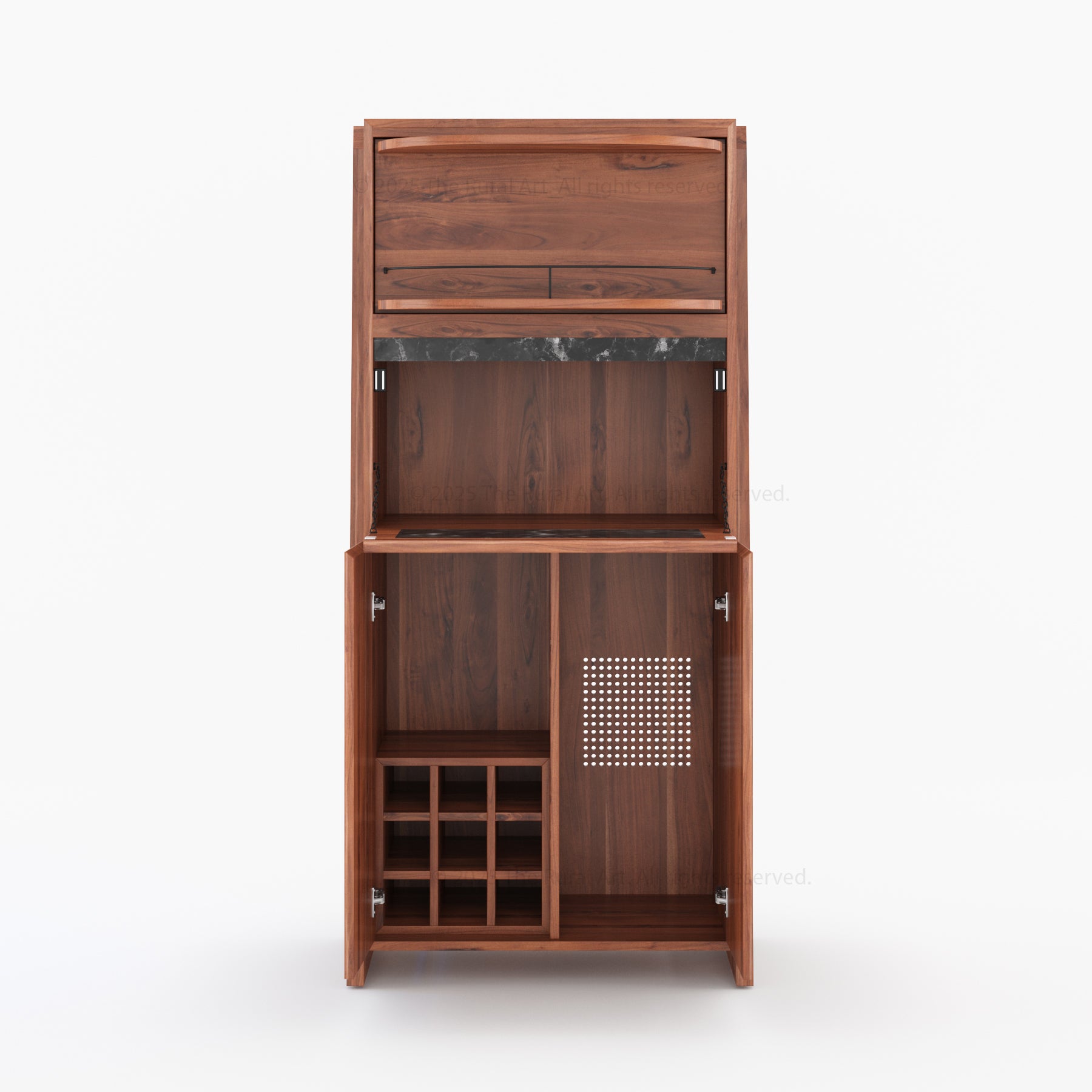 Beckley Solid Wood Revolving Wine Bar Cabinet