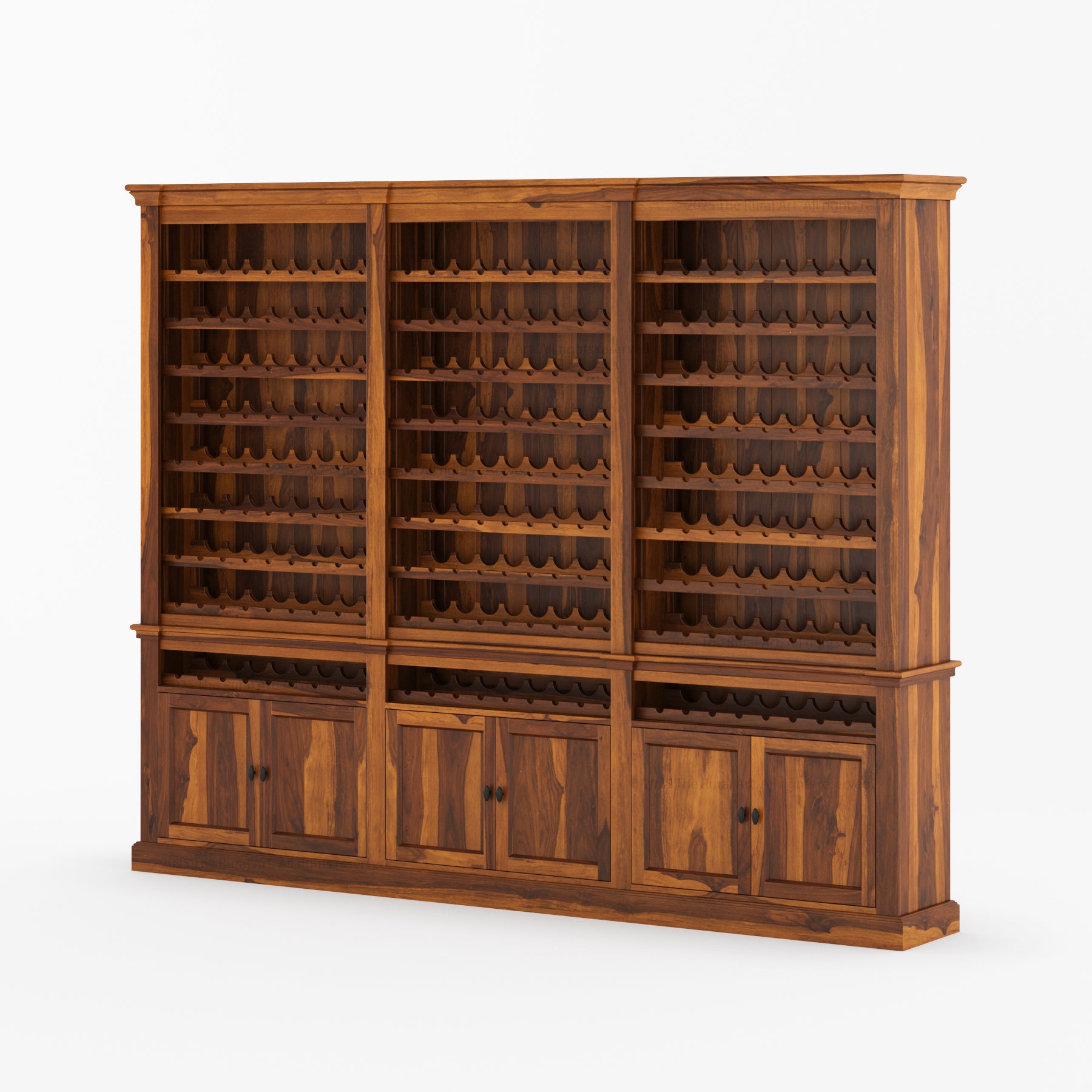 Grand 300 Bottle Wine Cellar Storage Rack Handcrafted In Solid Wood