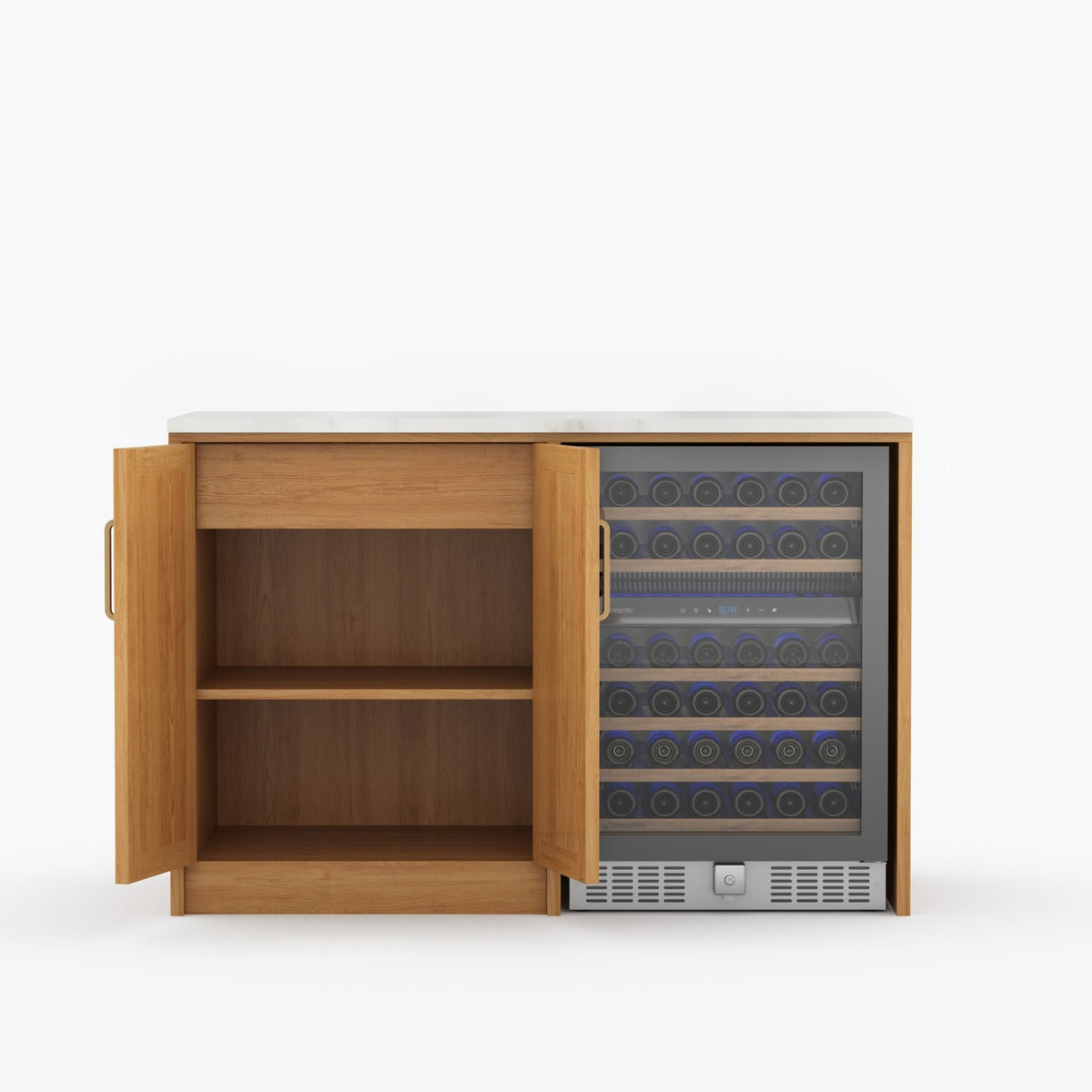 Fresno Modern Solid Wood Wine Bar Cabinet with Fridge Cutout