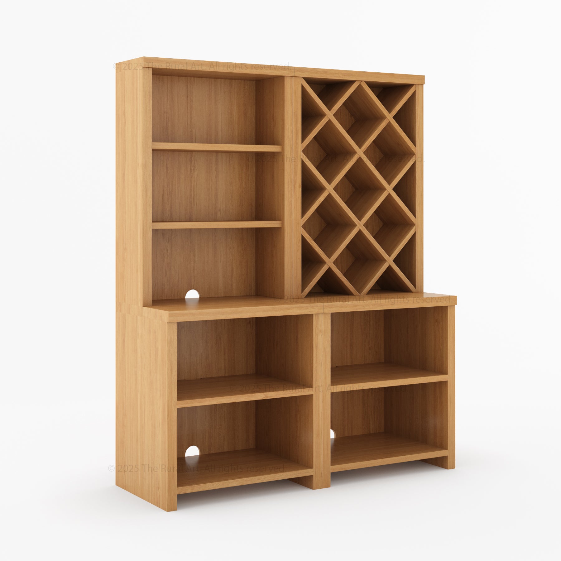 Modena Modular Wine Bar Hutch With or Without Fridge Space
