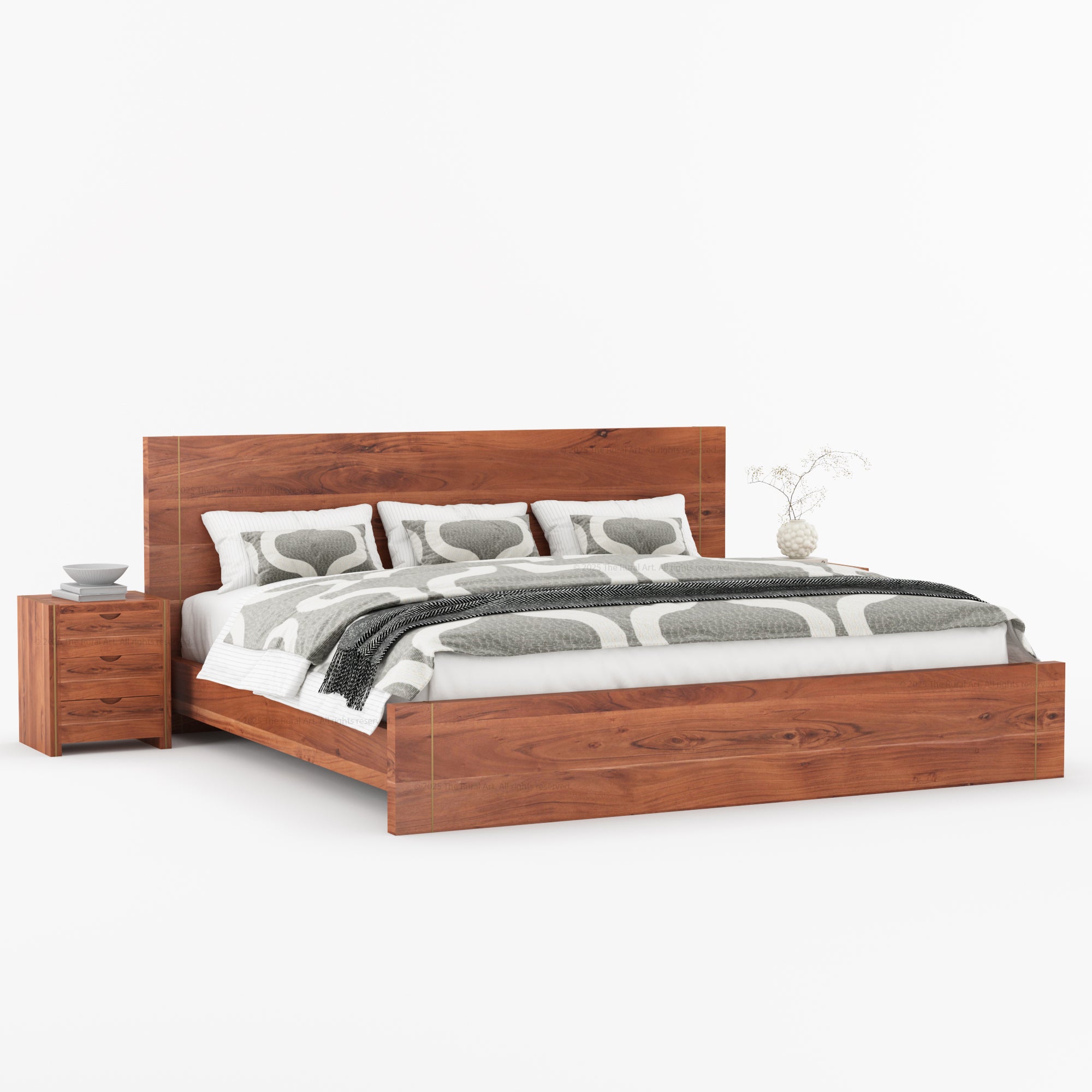 Branson Solid Wood Bedroom Collection with Brass Inlay Detailing