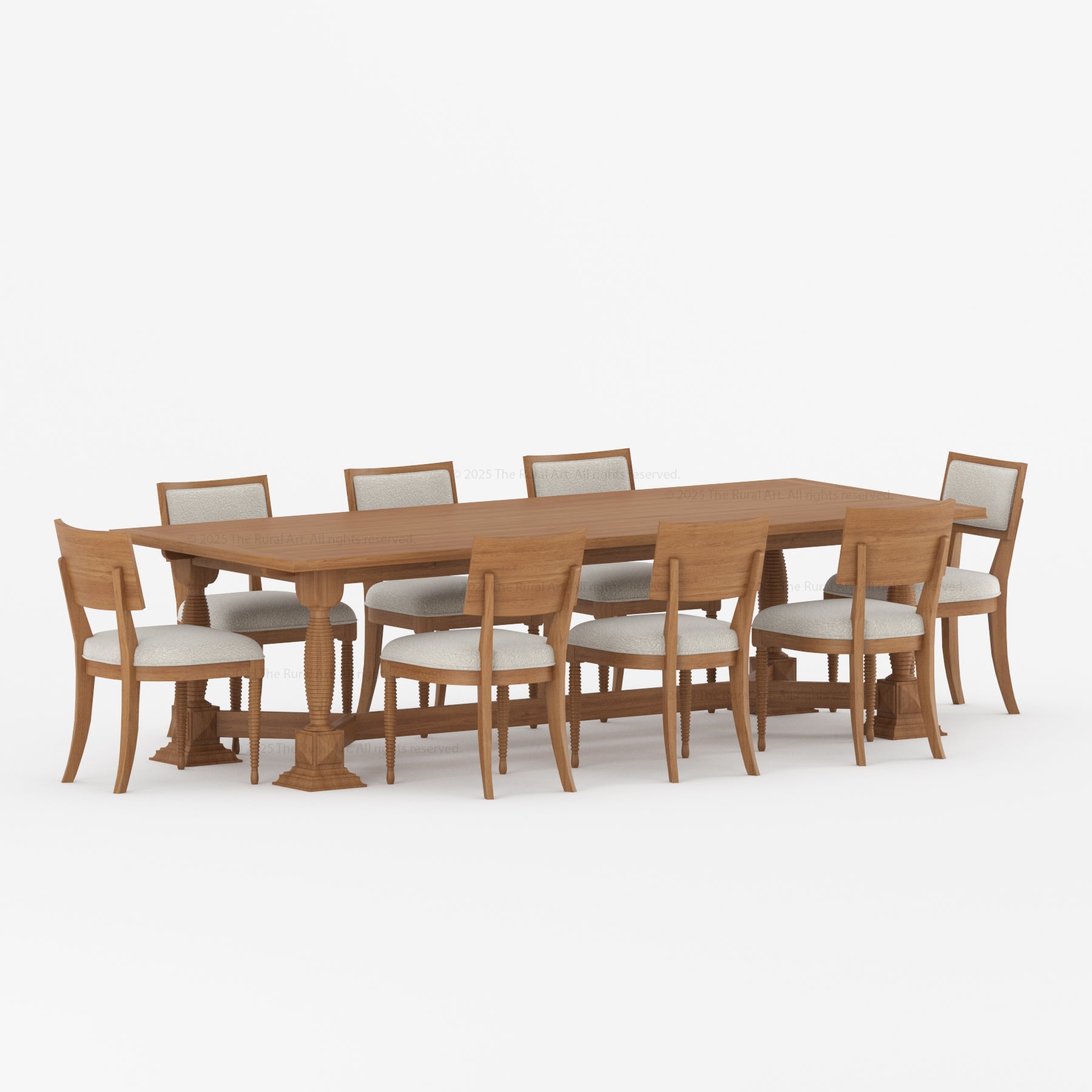 Monterey Solid Wood Dining Table & Upholstered Chair Set