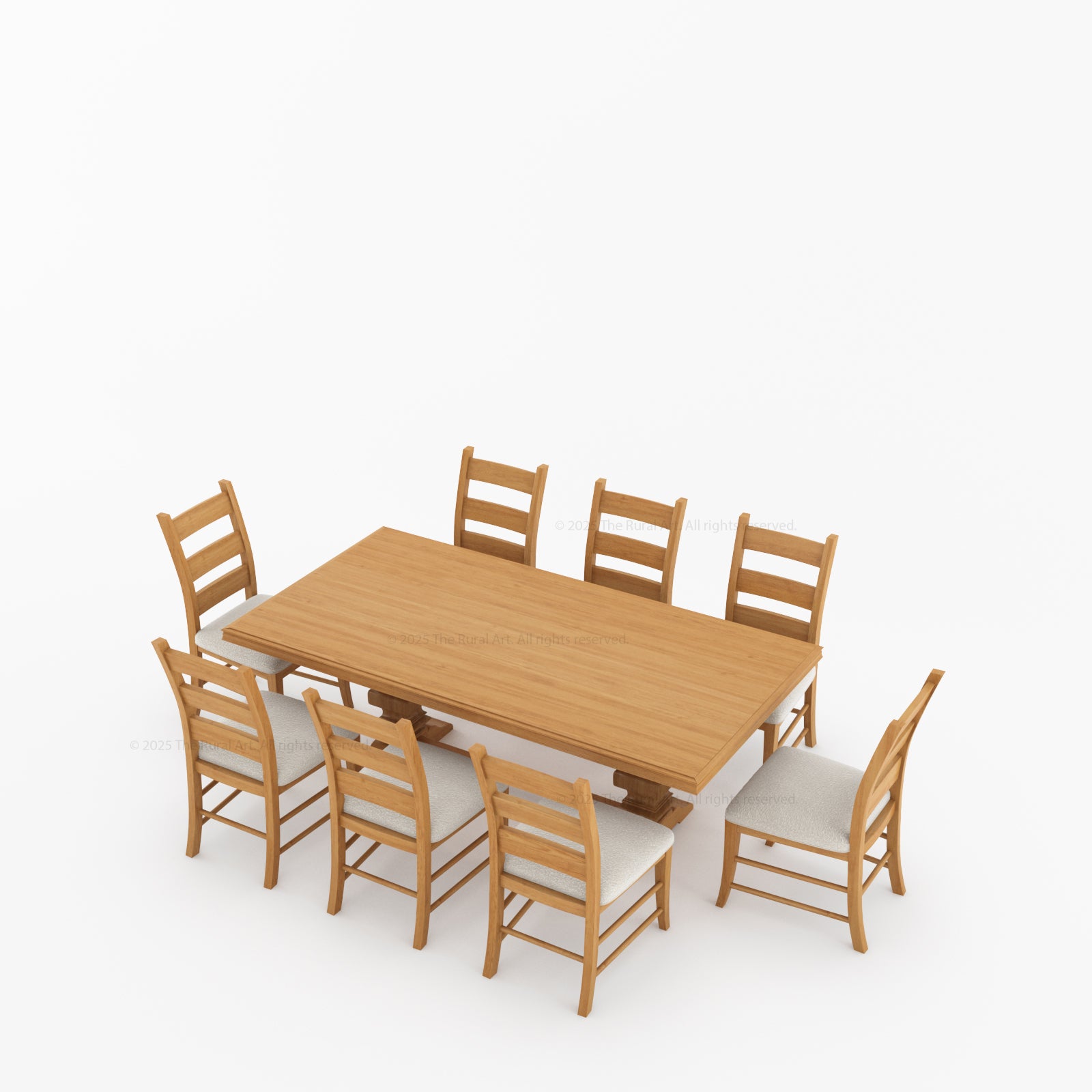 Goldfield Classic Solid Wood Dining Table & Ladder Back Chair Set