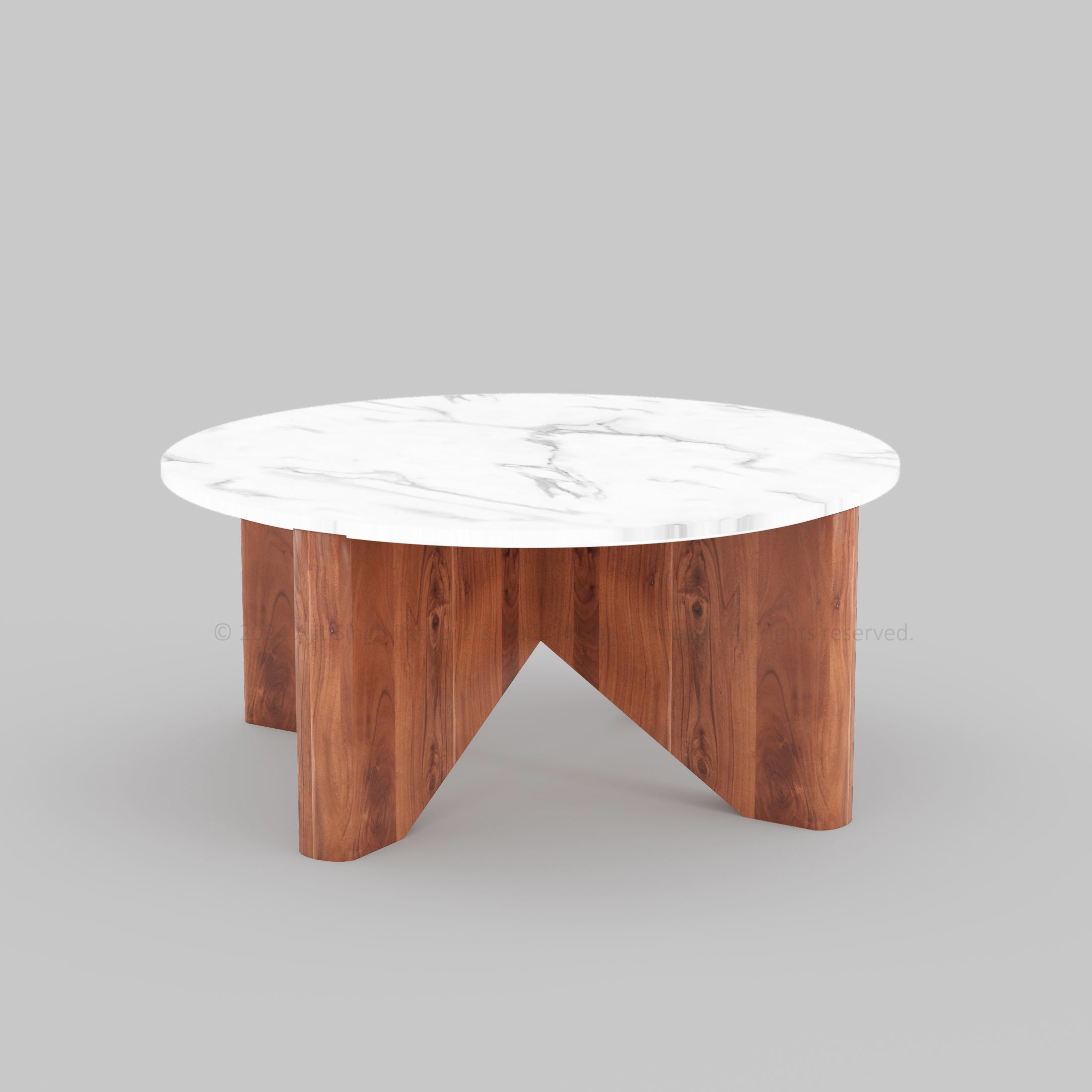 Austin Luxe Solid Wood Marble Coffee Table