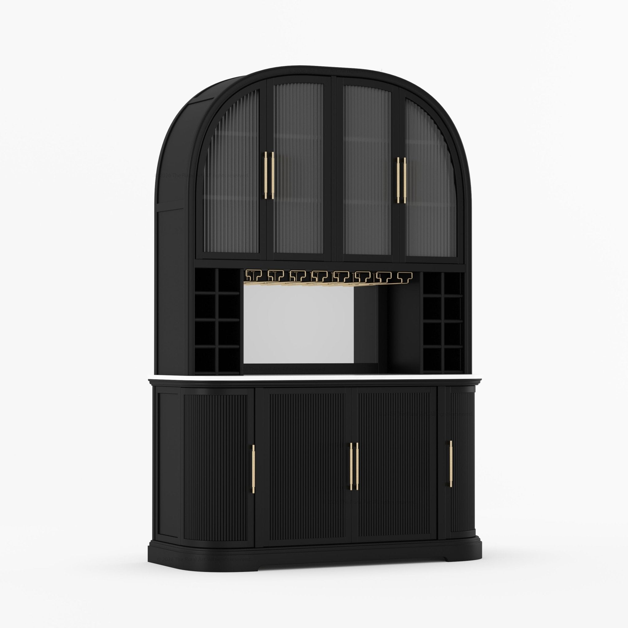 Tuscany Arched Wine Bar Cabinet with Makrana Marble