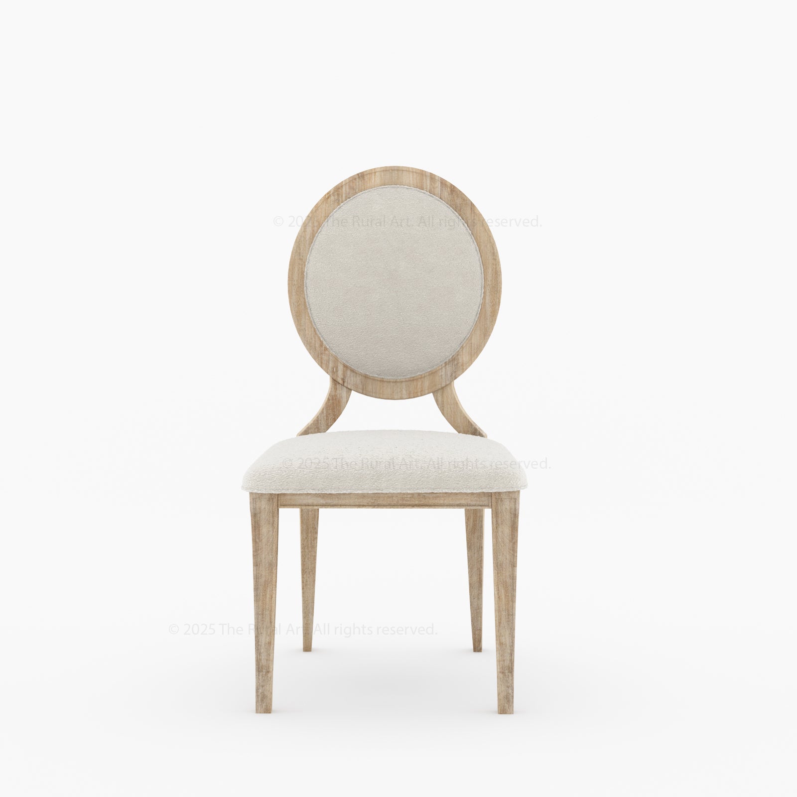 San Pedro Solid Wood Double Pedestal Dining Table & Oval-Back Chair Set