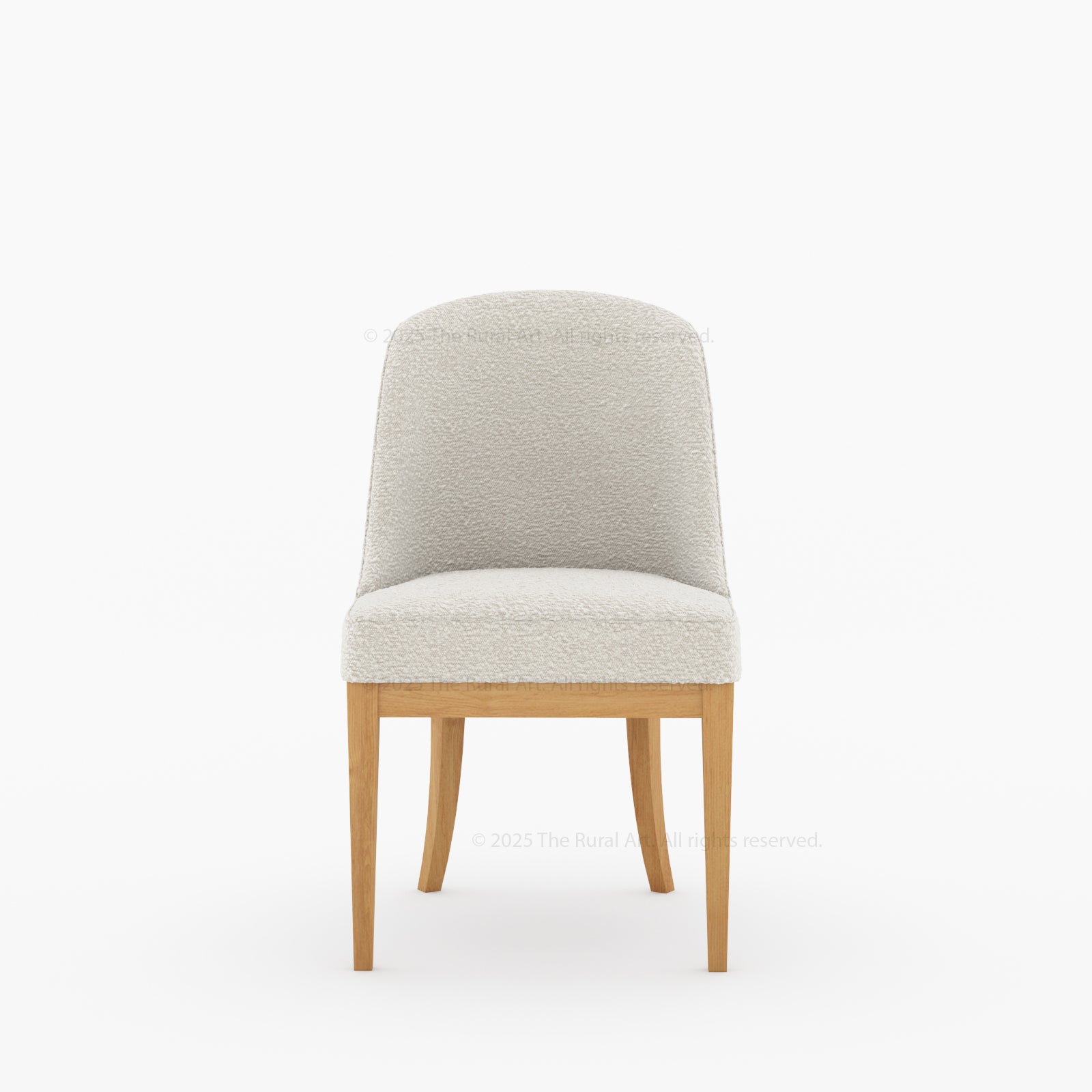 Medina Upholstered Dining Chair | Mid-Century Modern Solid Wood Chair with Curved Back