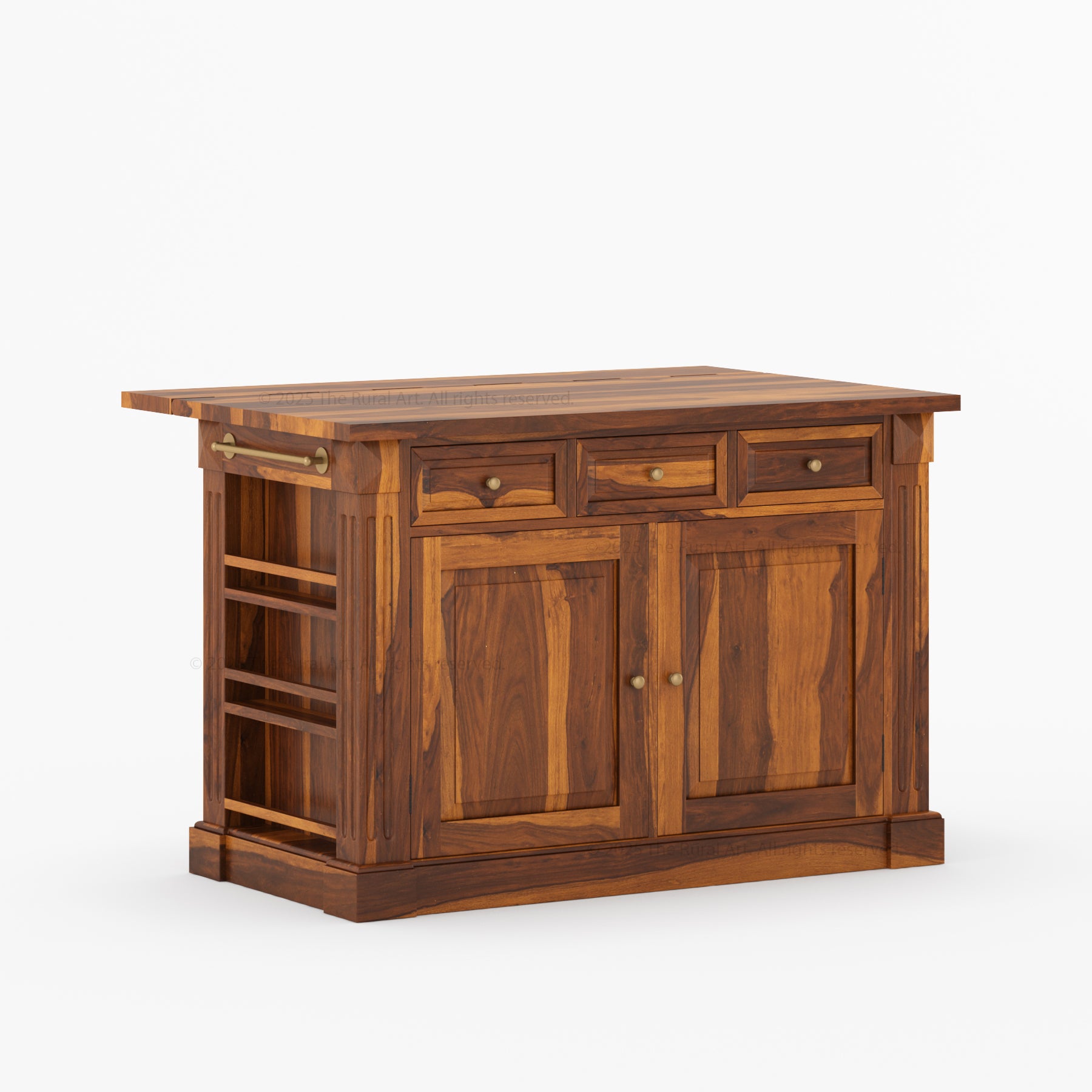 Belmont Solid Teakwood Kitchen Island with Drop Leaf