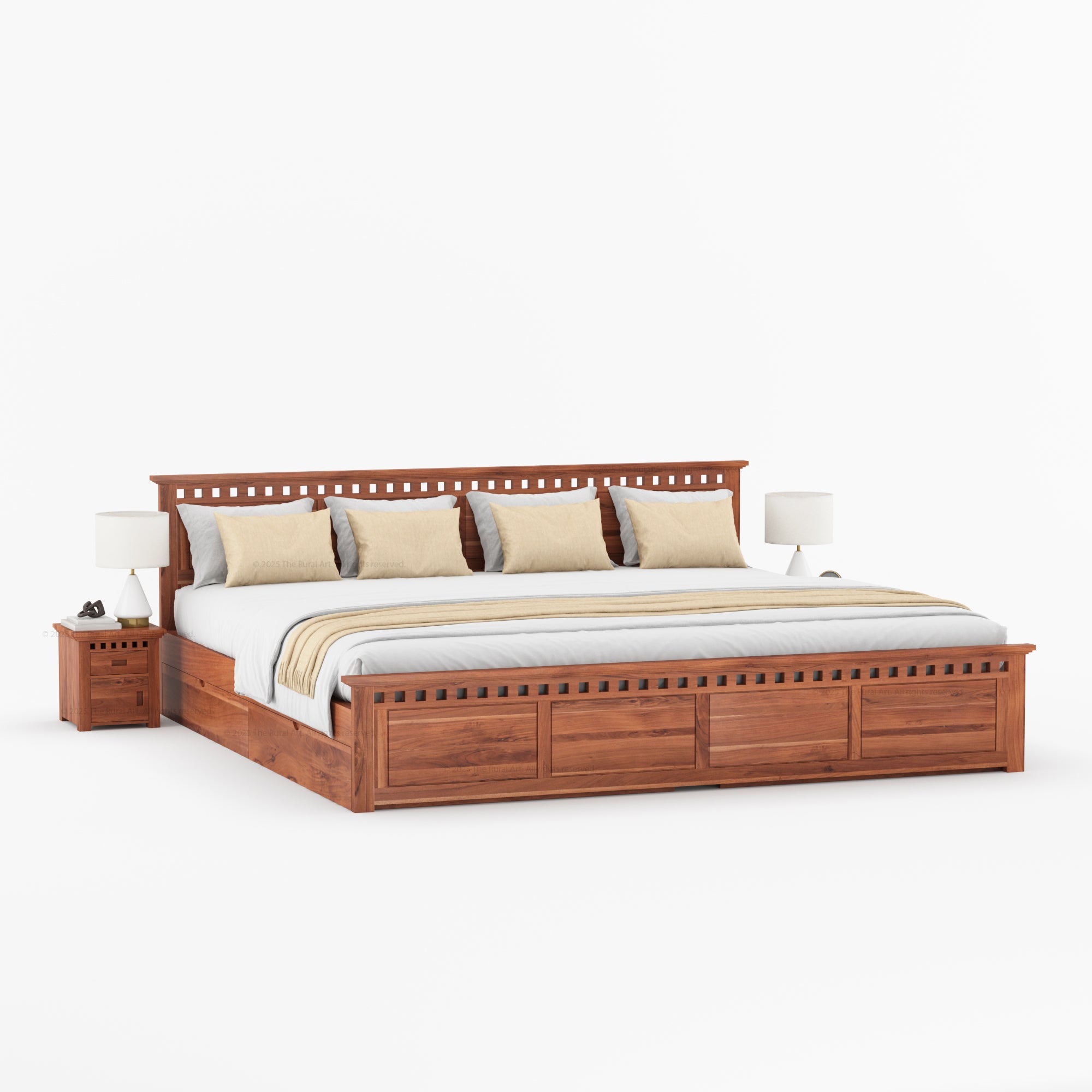 Alameda Solid Wood Storage Platform Bed with Drawers
