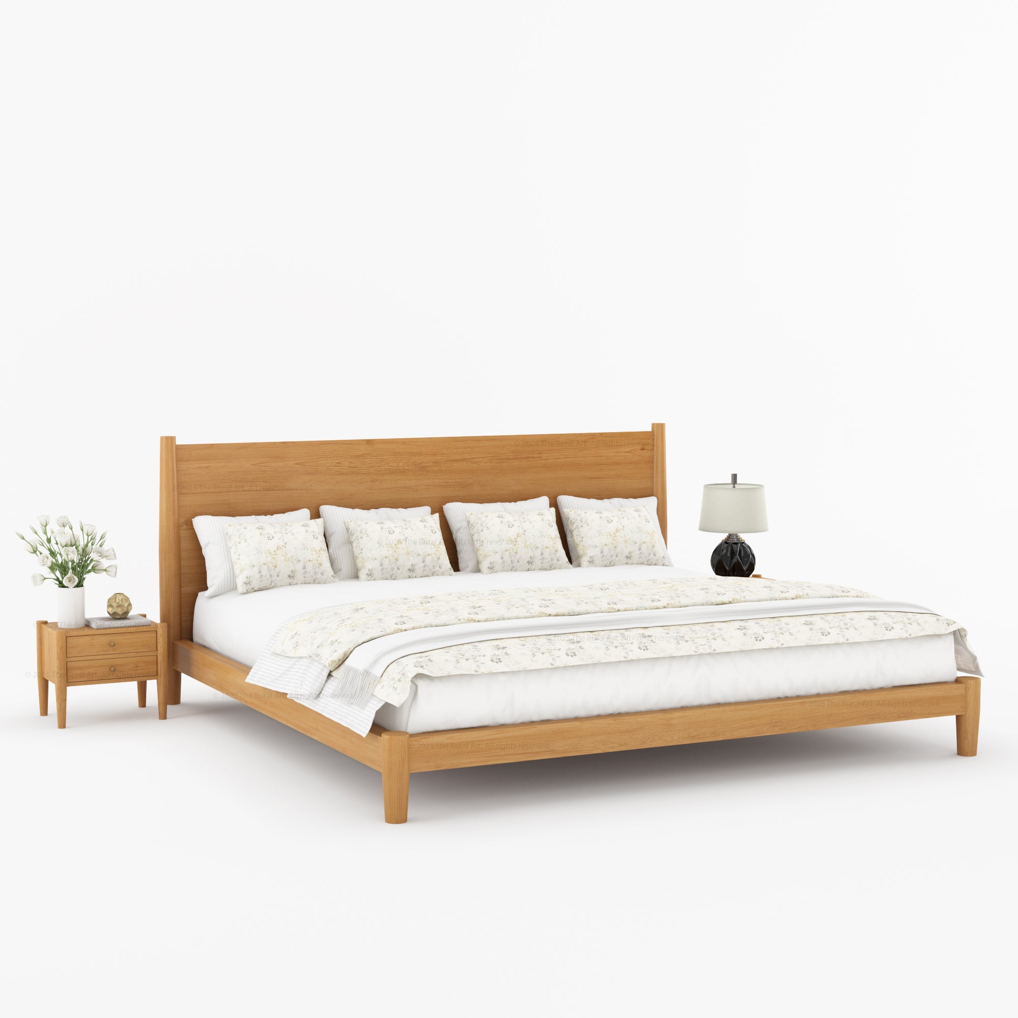 Searcy Solid Wood Platform Bed with Headboard & Slats