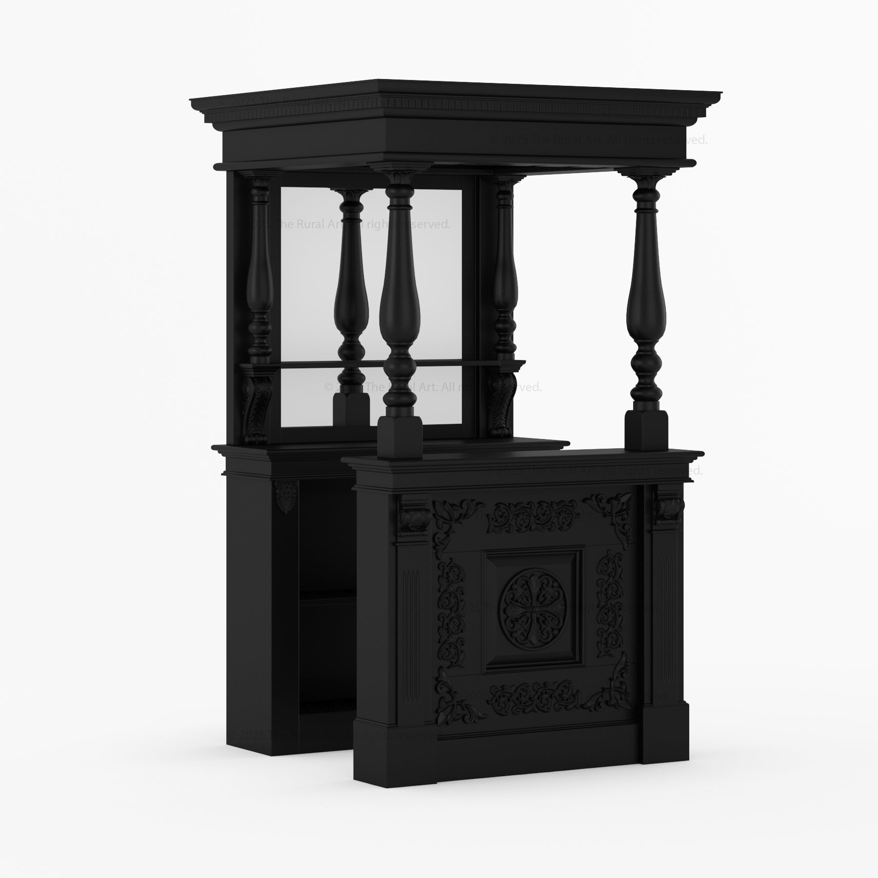 Italian Luxury Ornate Carved Wine Bar - Made in Italy