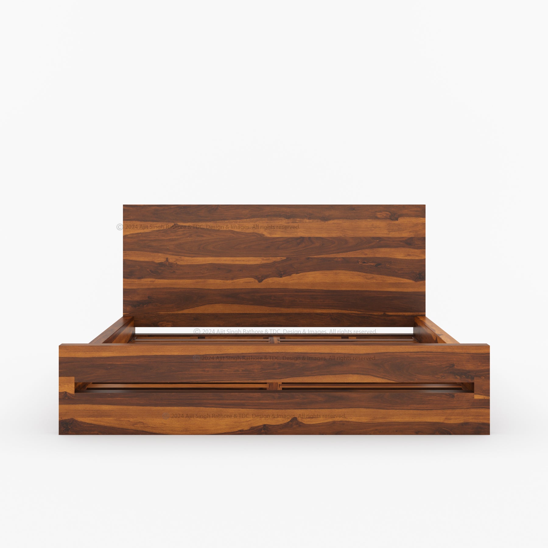 Lompoc Rustic Solid Wood Platform Bed Modern Minimalist Design