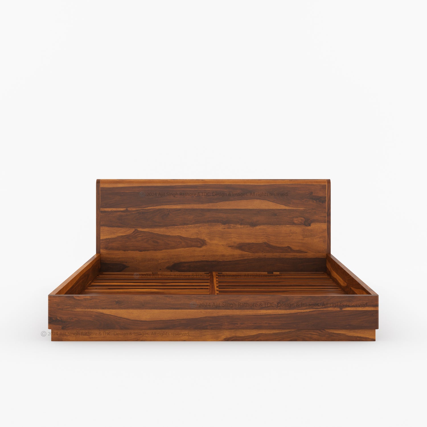 Auburn Solid Wood Pedestal Bed With Curved Edge Headboard