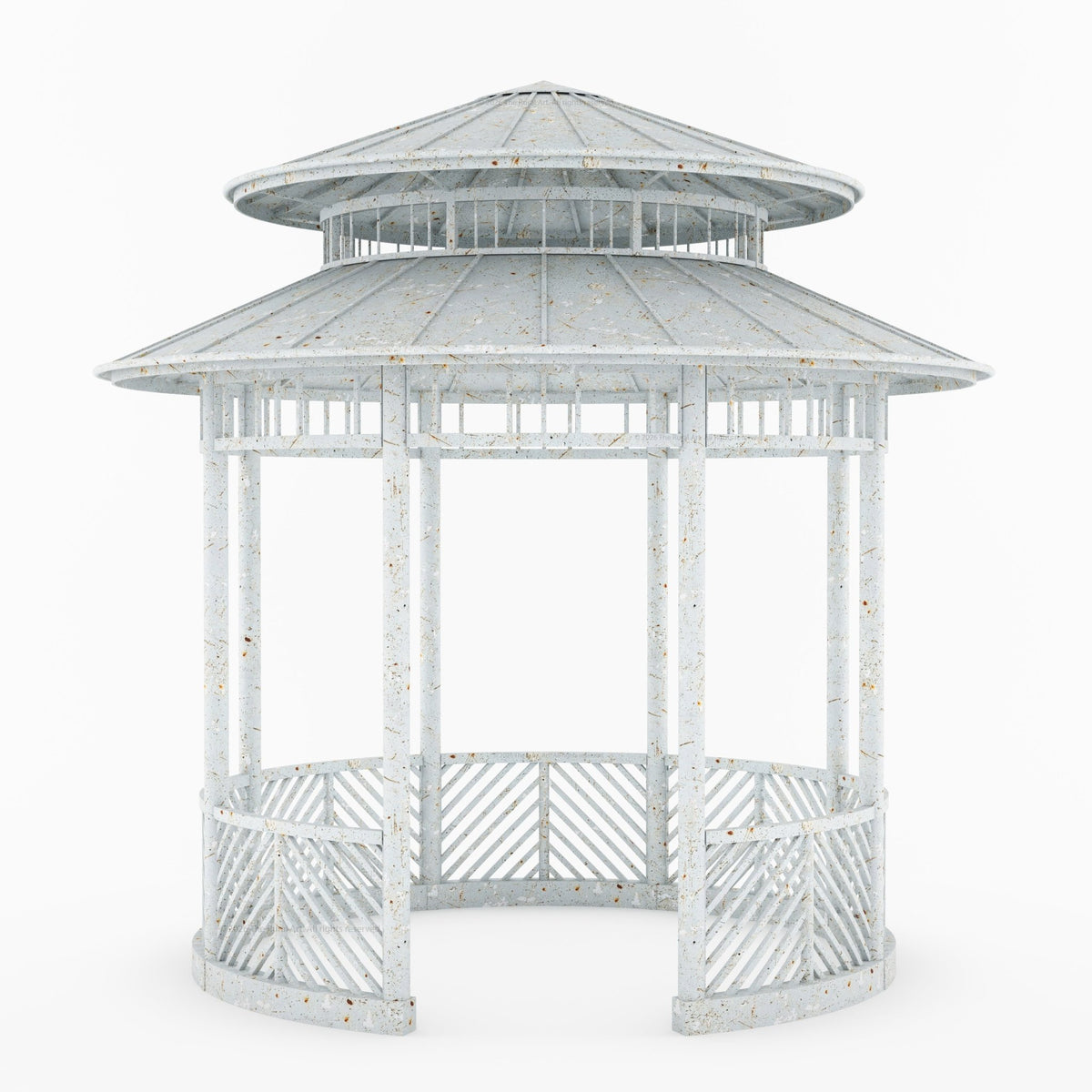 Portsmouth Double-Tier Estate Pavilion Wrought Iron Garden Gazebo