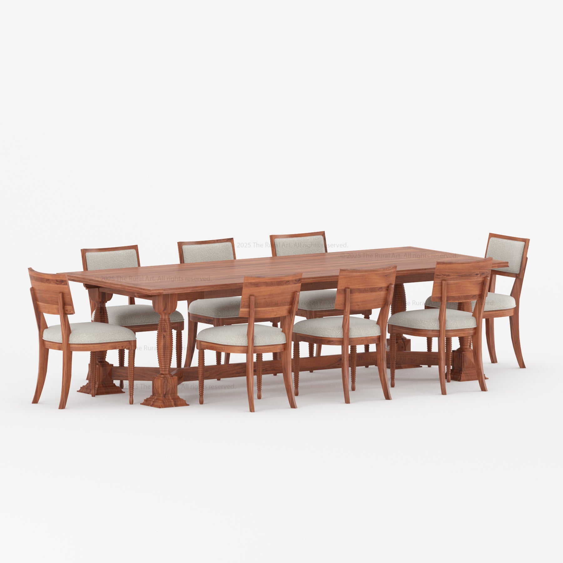 Monterey Solid Wood Dining Table & Upholstered Chair Set