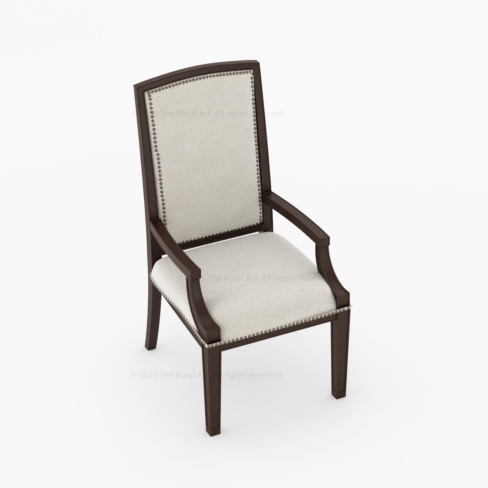 Scottsdale Round Pedestal Solid Wood Dining Set with Upholstered High-Back Chairs