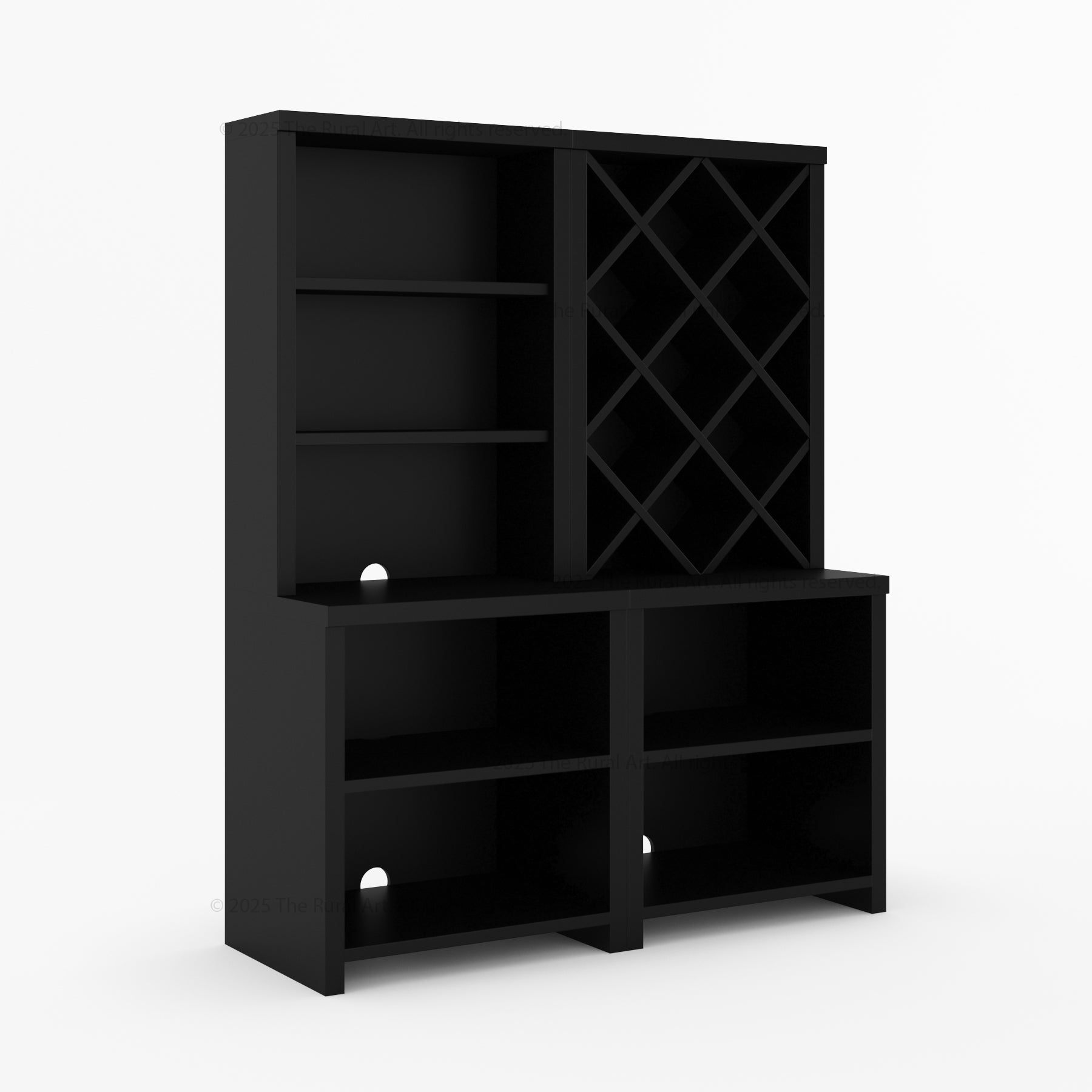 Modena Modular Wine Bar Hutch With or Without Fridge Space