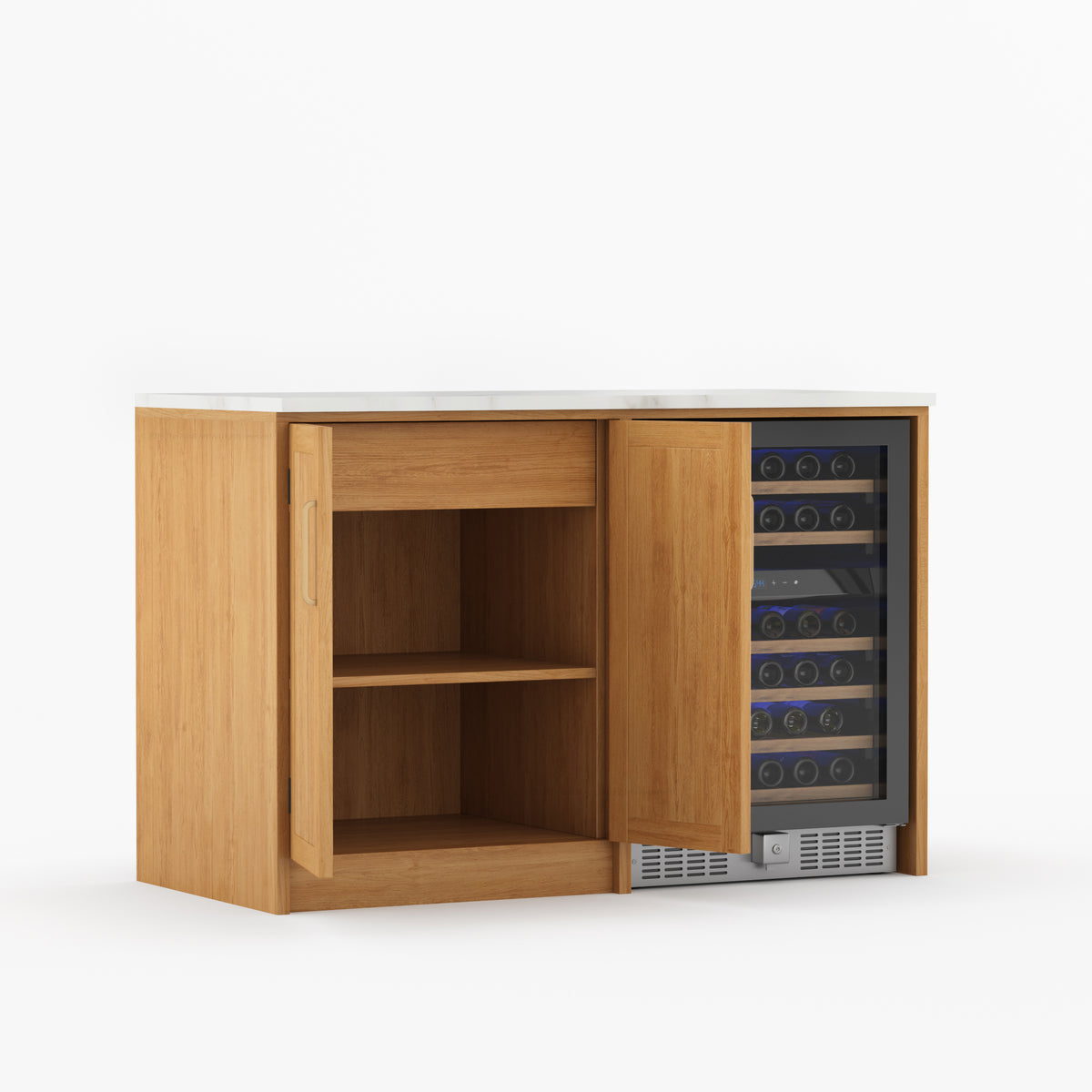 Fresno Modern Solid Wood Wine Bar Cabinet with Fridge Cutout