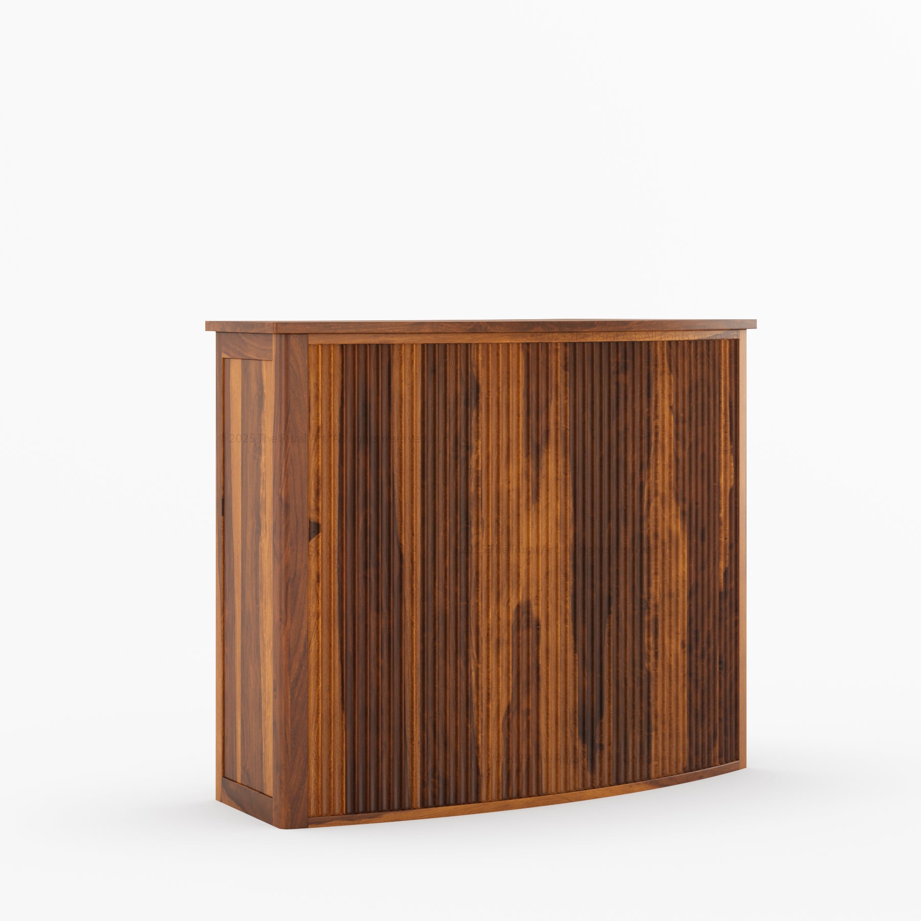 Monarch Modern Black Curved Bar Cabinet with Drawers & Shelves Made Of Solid Wood