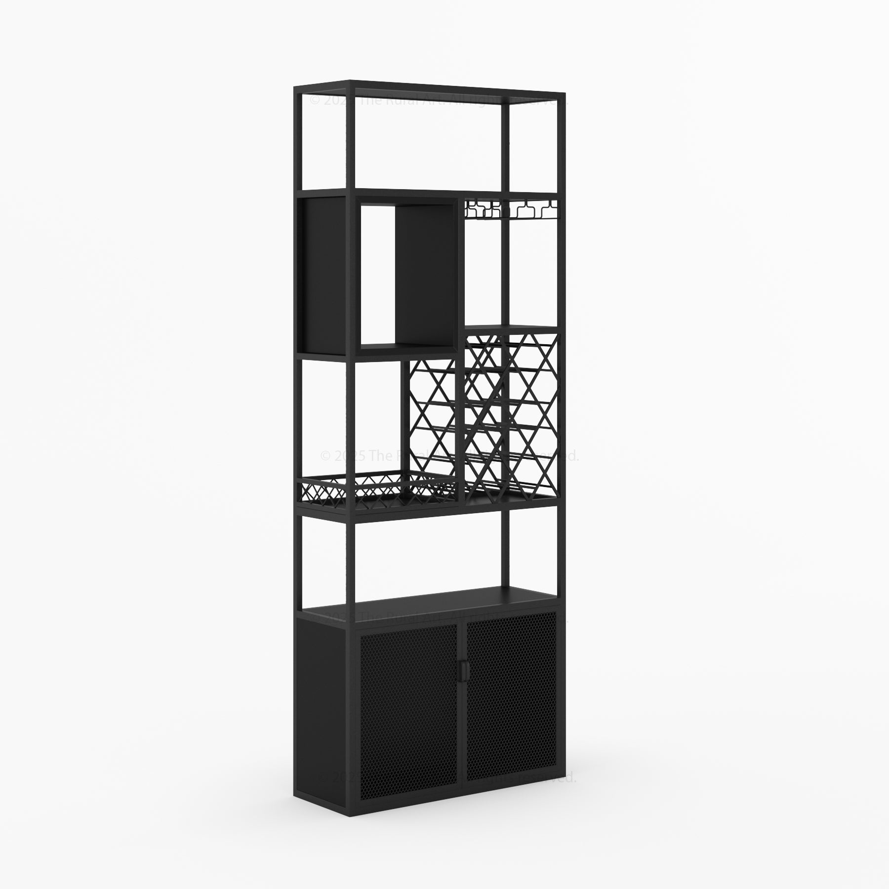 Philadelphia Modular Industrial Home Wine Bar Cabinet Rack