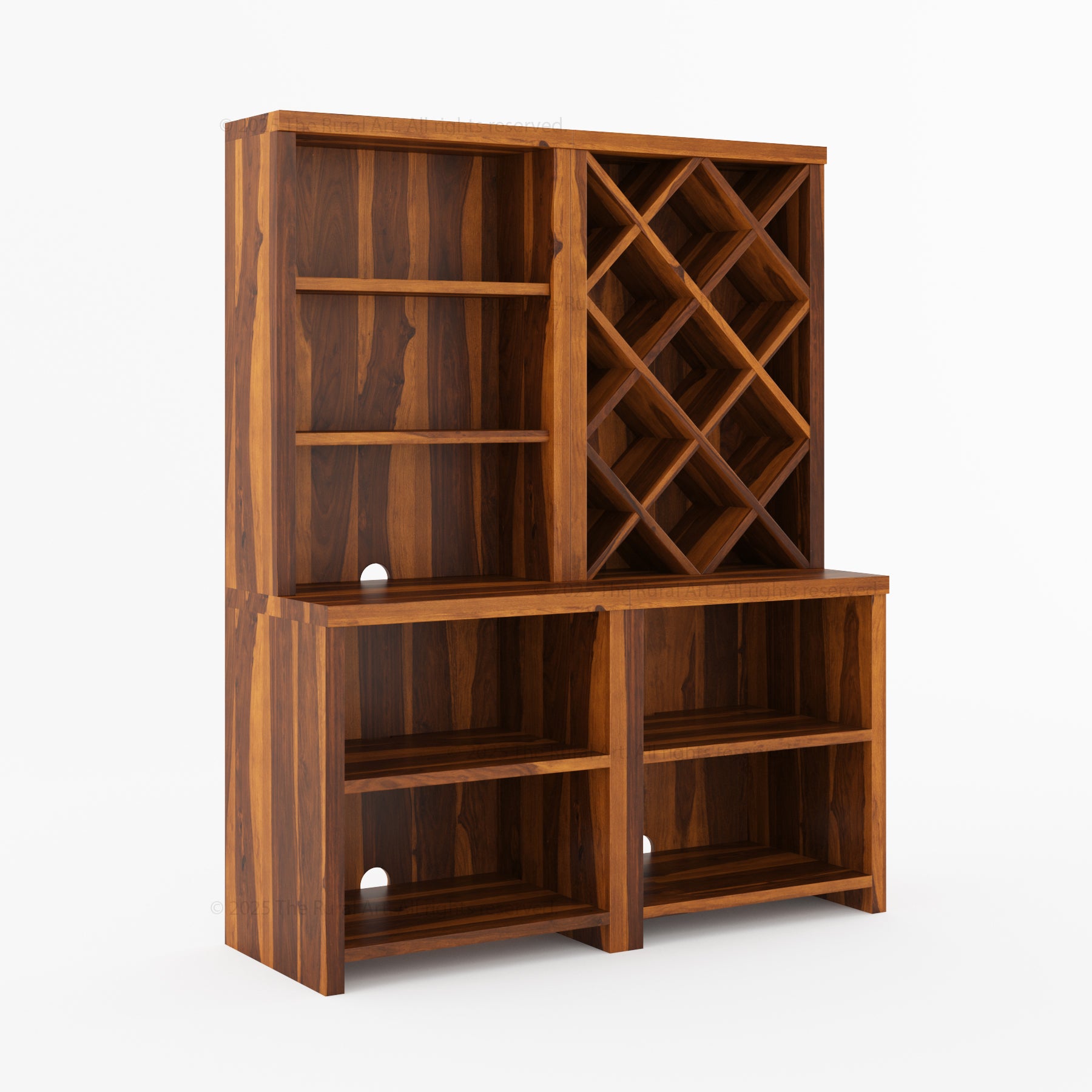 Modena Modular Wine Bar Hutch With or Without Fridge Space