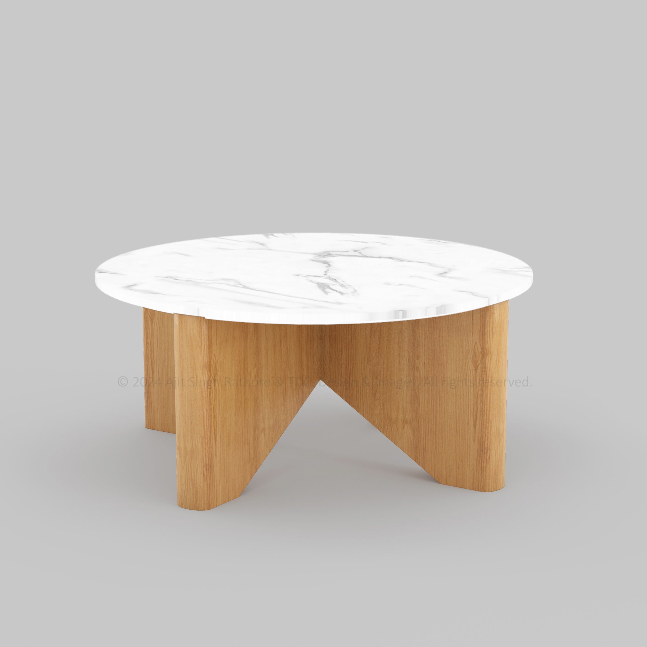 Austin Luxe Solid Wood Marble Coffee Table