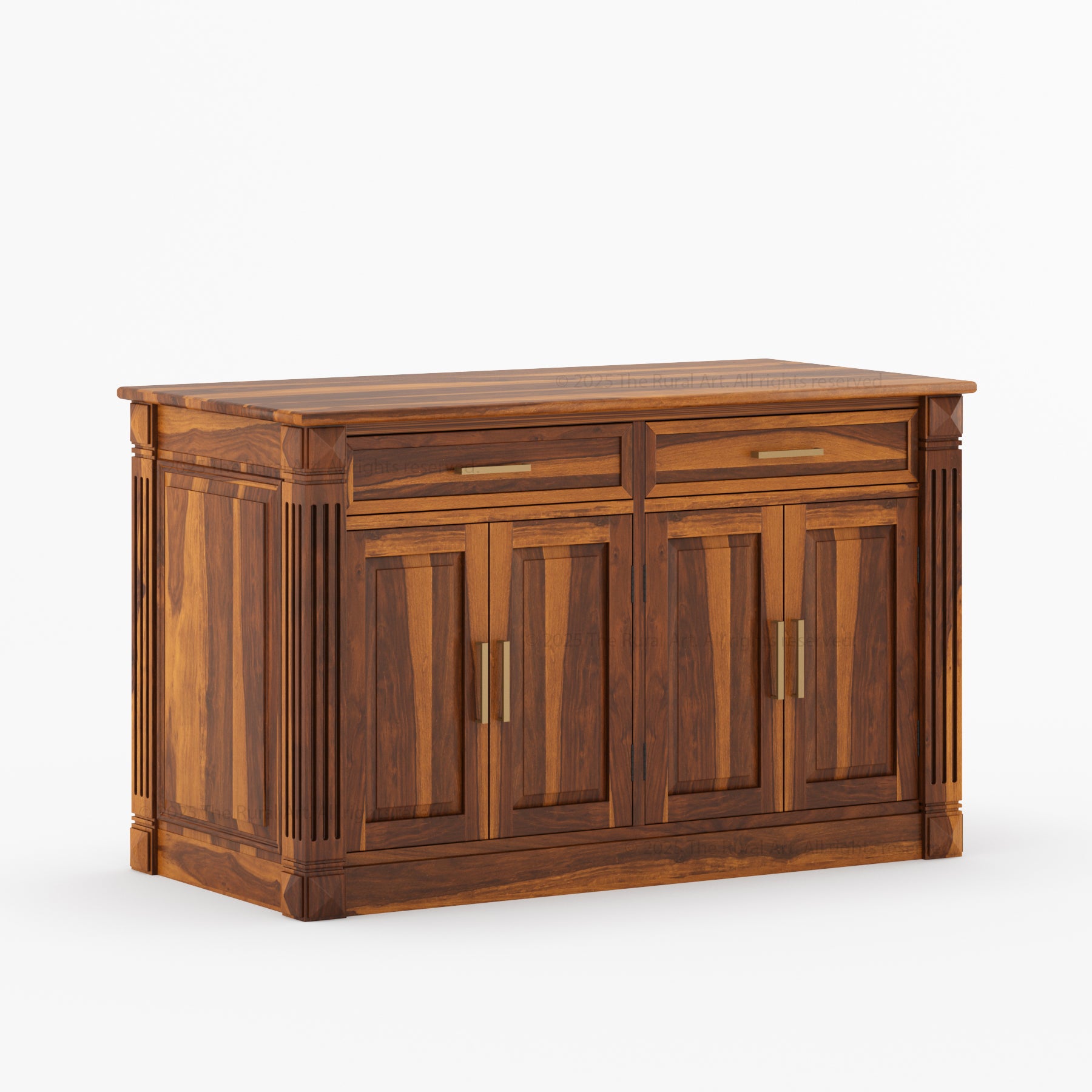 Rochester Solid Wood Classic Black Kitchen Island with Storage