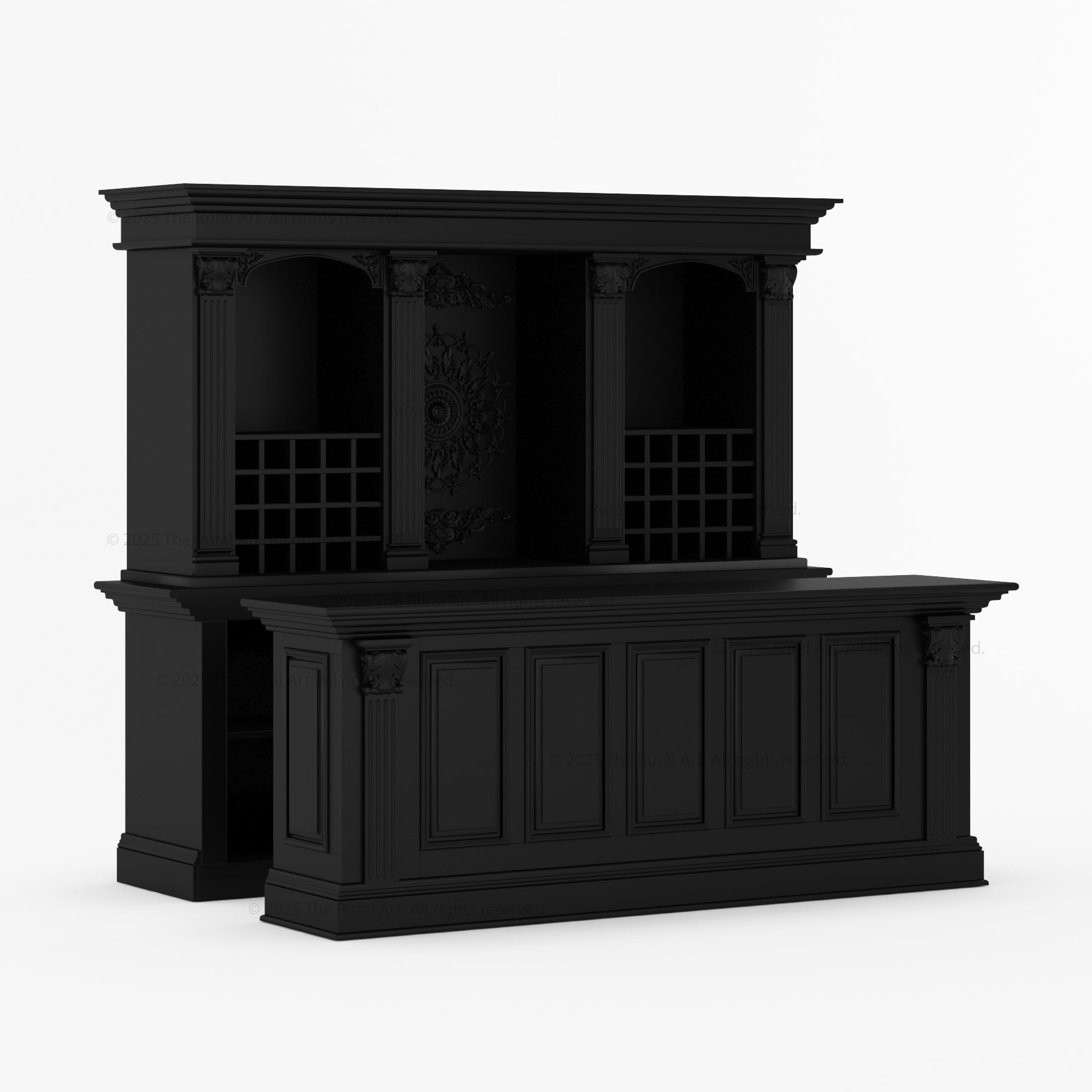 Napa Valley Grandeur Wine Bar Hutch and Counter