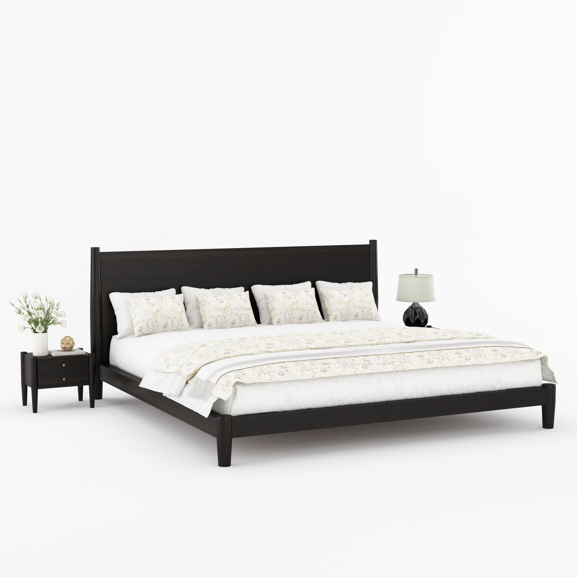 Searcy Solid Wood Platform Bed with Headboard & Slats