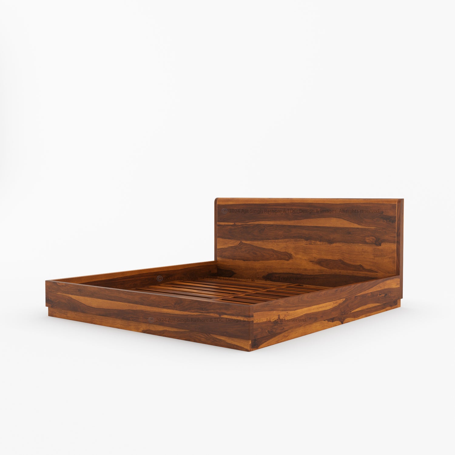 Auburn Solid Wood Pedestal Bed With Curved Edge Headboard