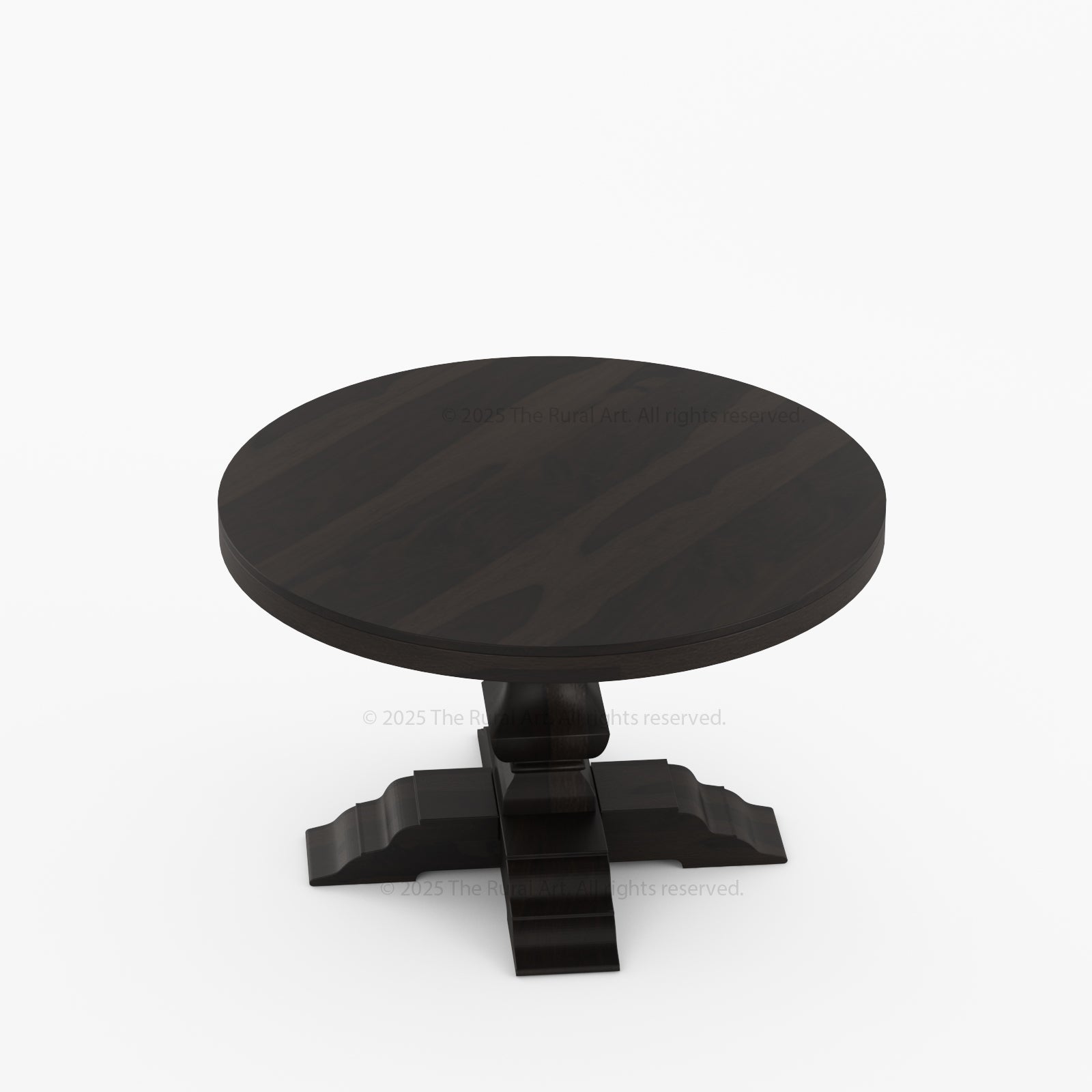 Benton Round Solid Wood Pedestal Base Dining Table and Chair Set