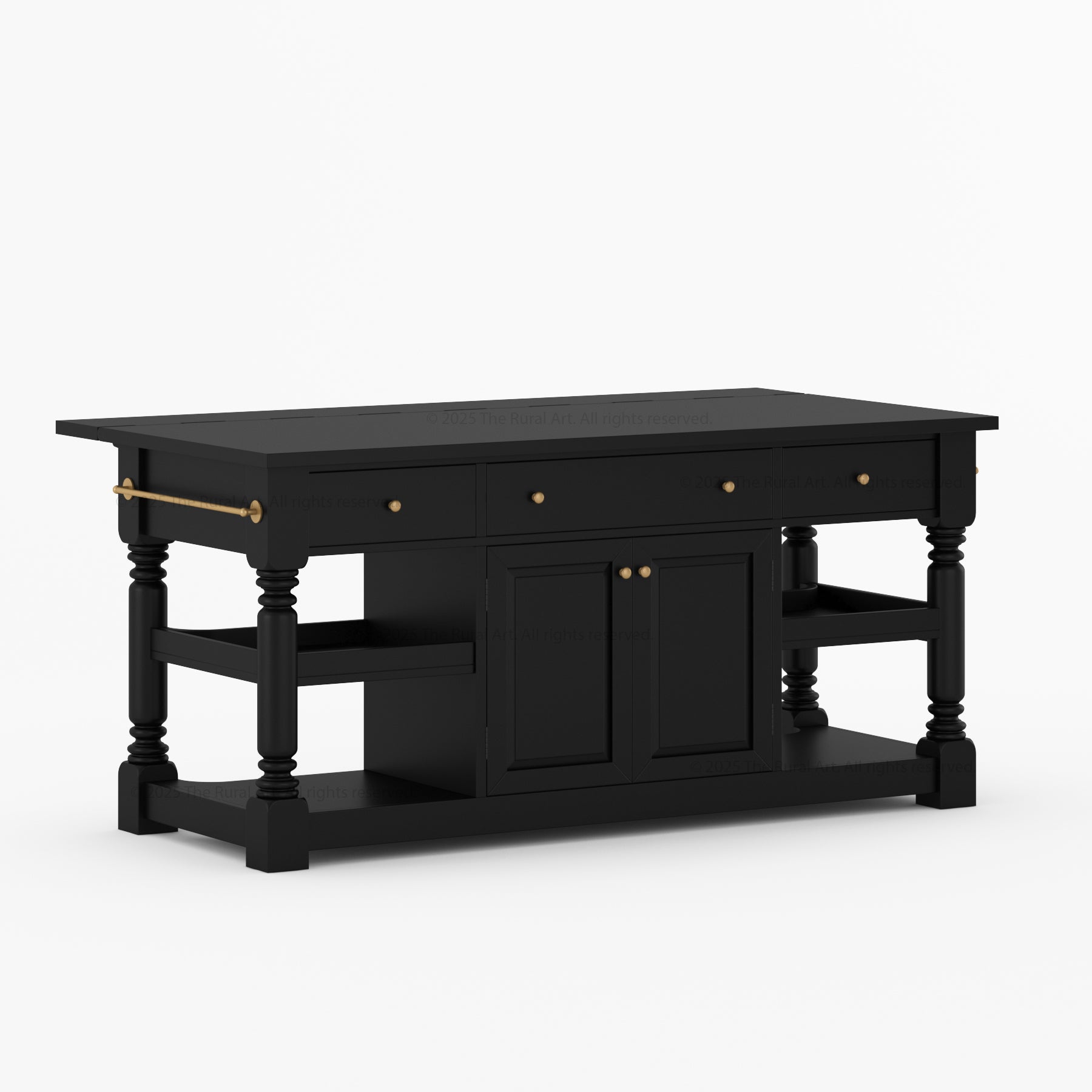 Davidson Solid Wood Drop-Leaf Kitchen Island With Optional Stools