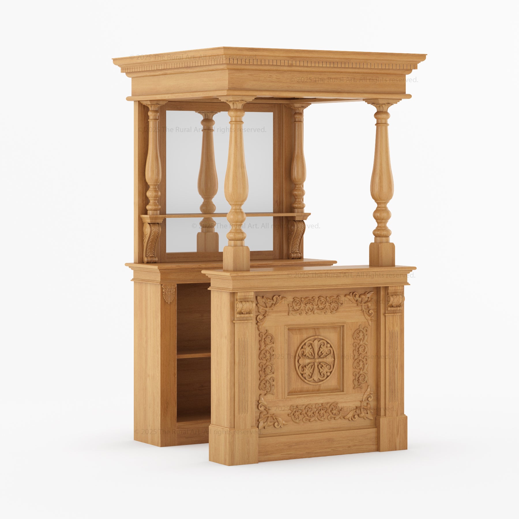 Italian Luxury Ornate Carved Wine Bar - Made in Italy