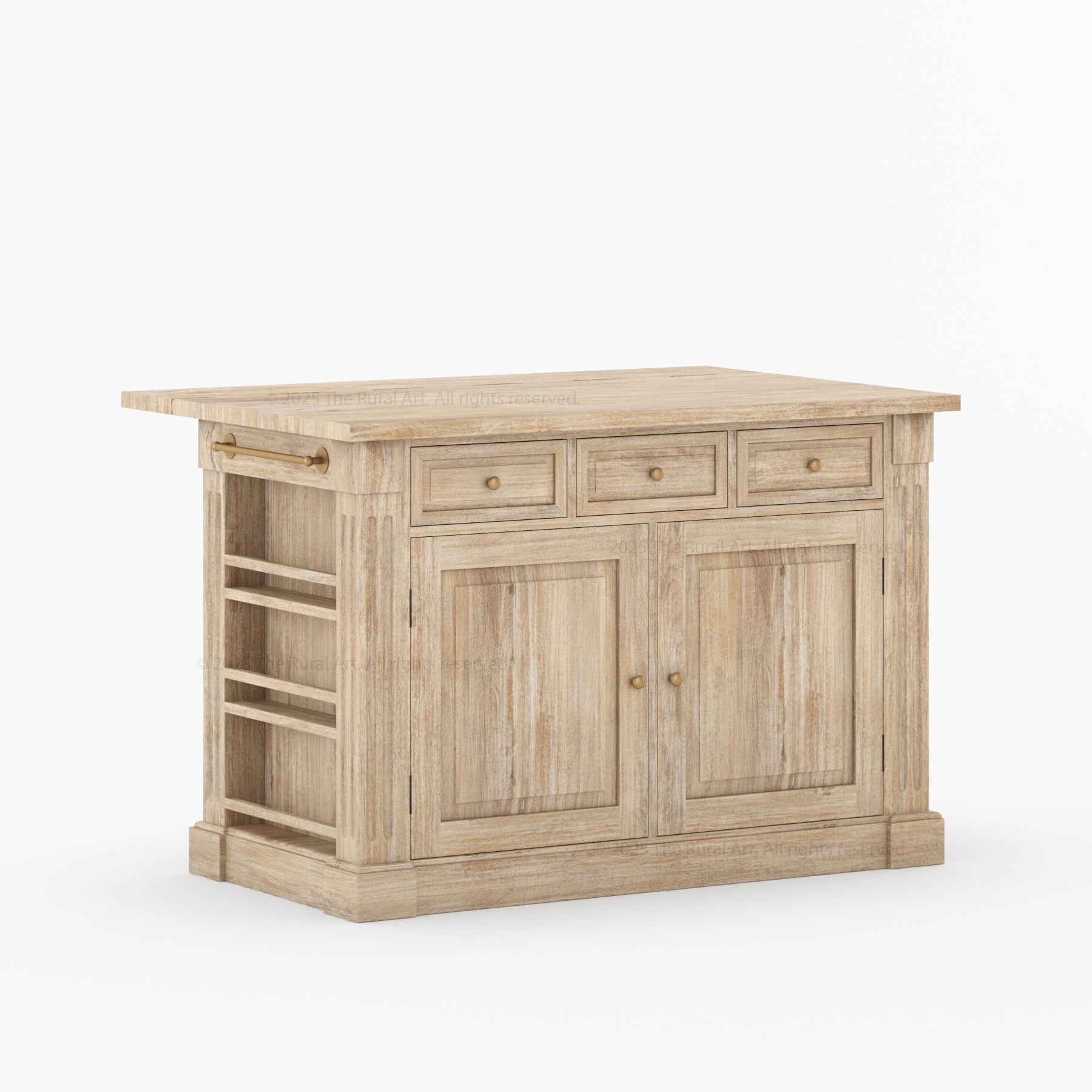 Belmont Solid Teakwood Kitchen Island with Drop Leaf