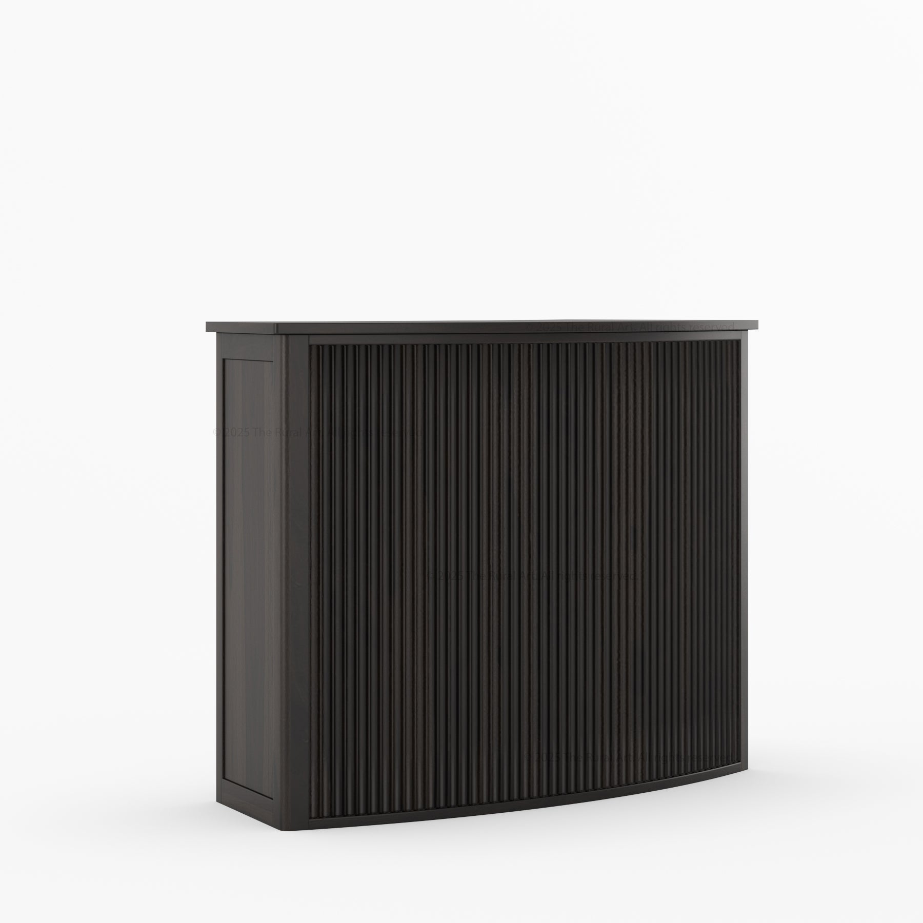 Monarch Modern Black Curved Bar Cabinet with Drawers & Shelves Made Of Solid Wood