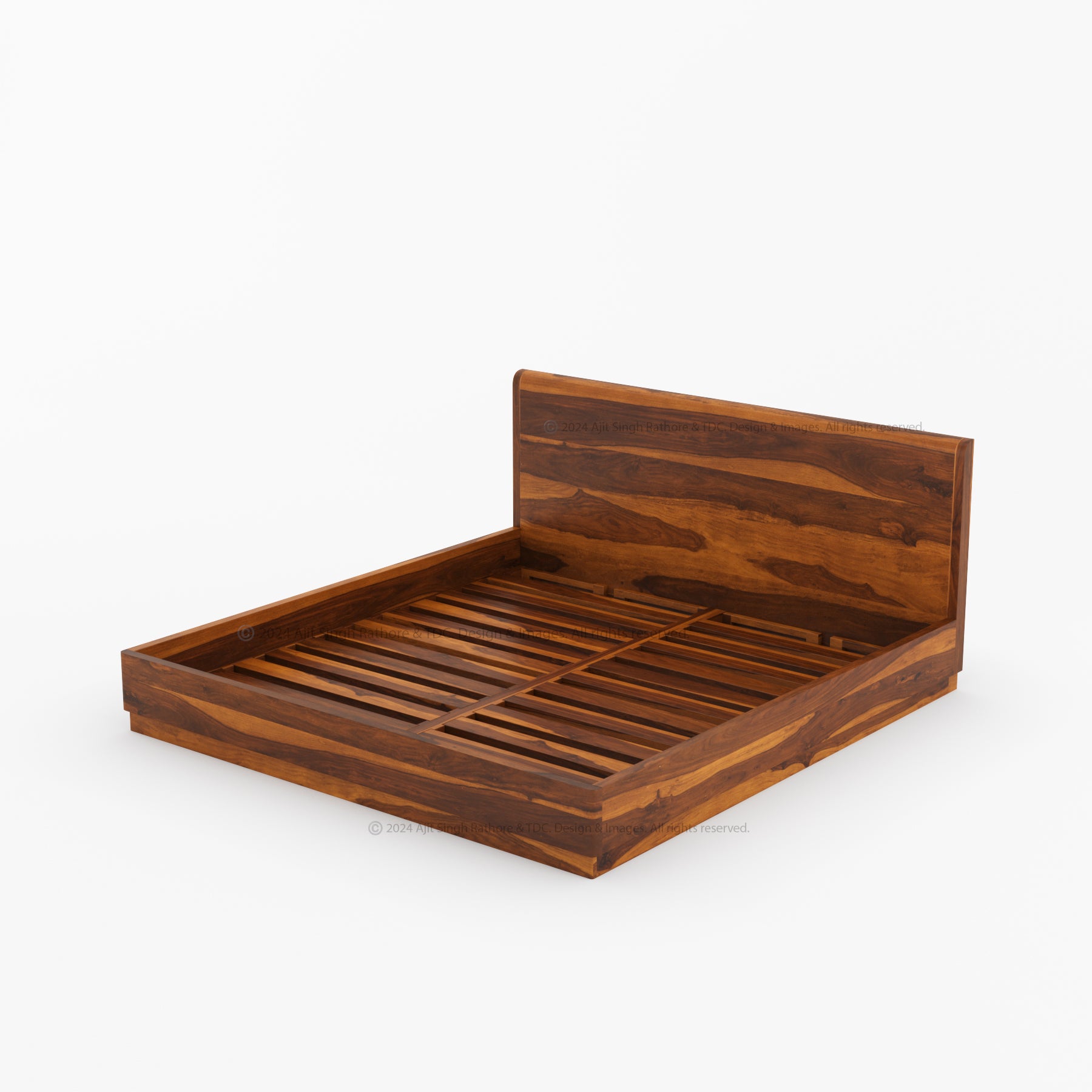 Auburn Solid Wood Pedestal Bed With Curved Edge Headboard