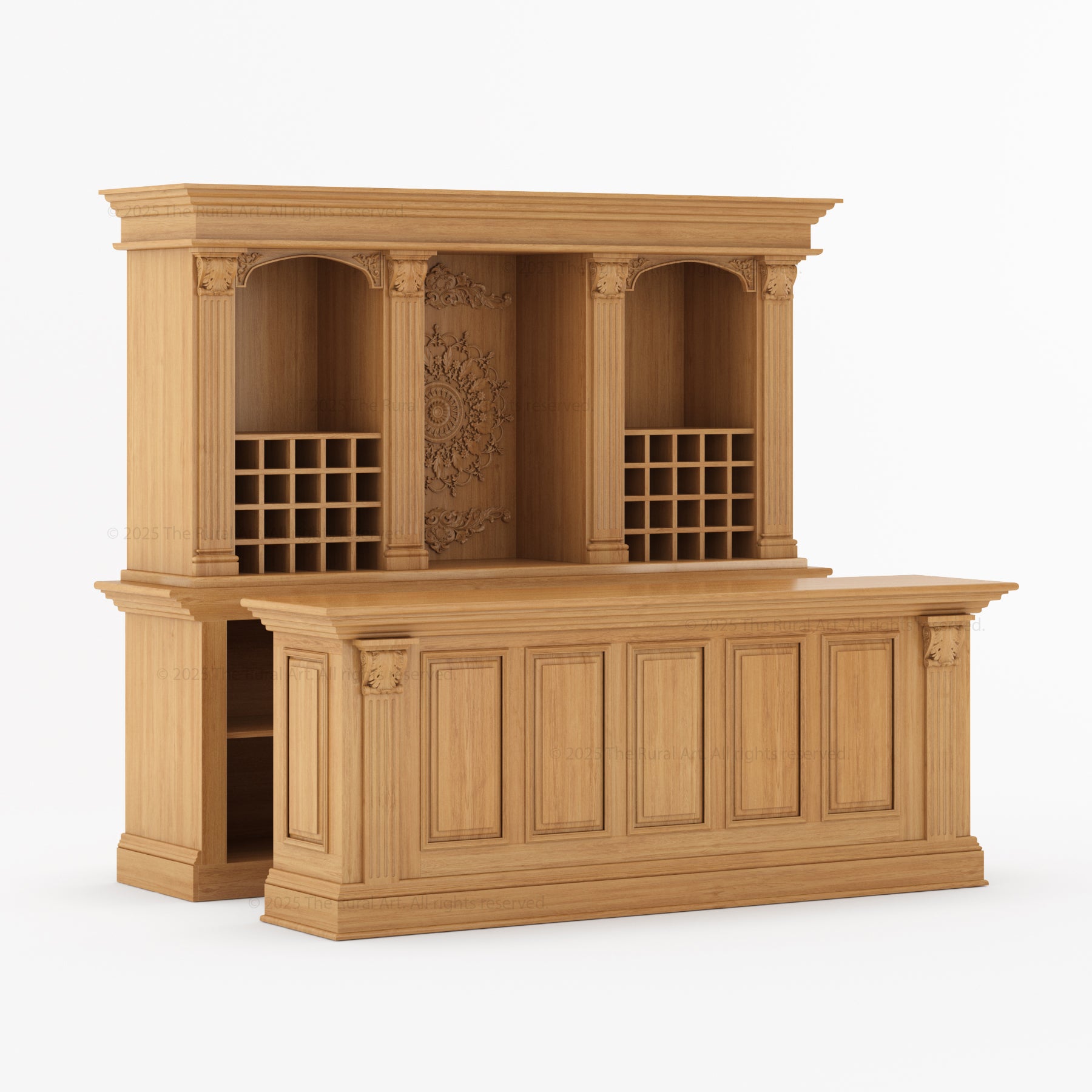 Napa Valley Grandeur Wine Bar Hutch and Counter