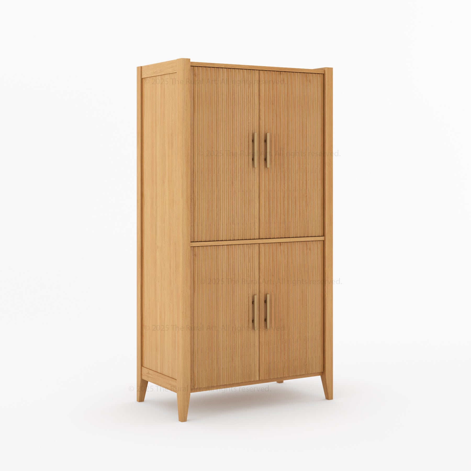 Monarch Tall Bar Cabinet in Solid Wood with Glass-Back Display