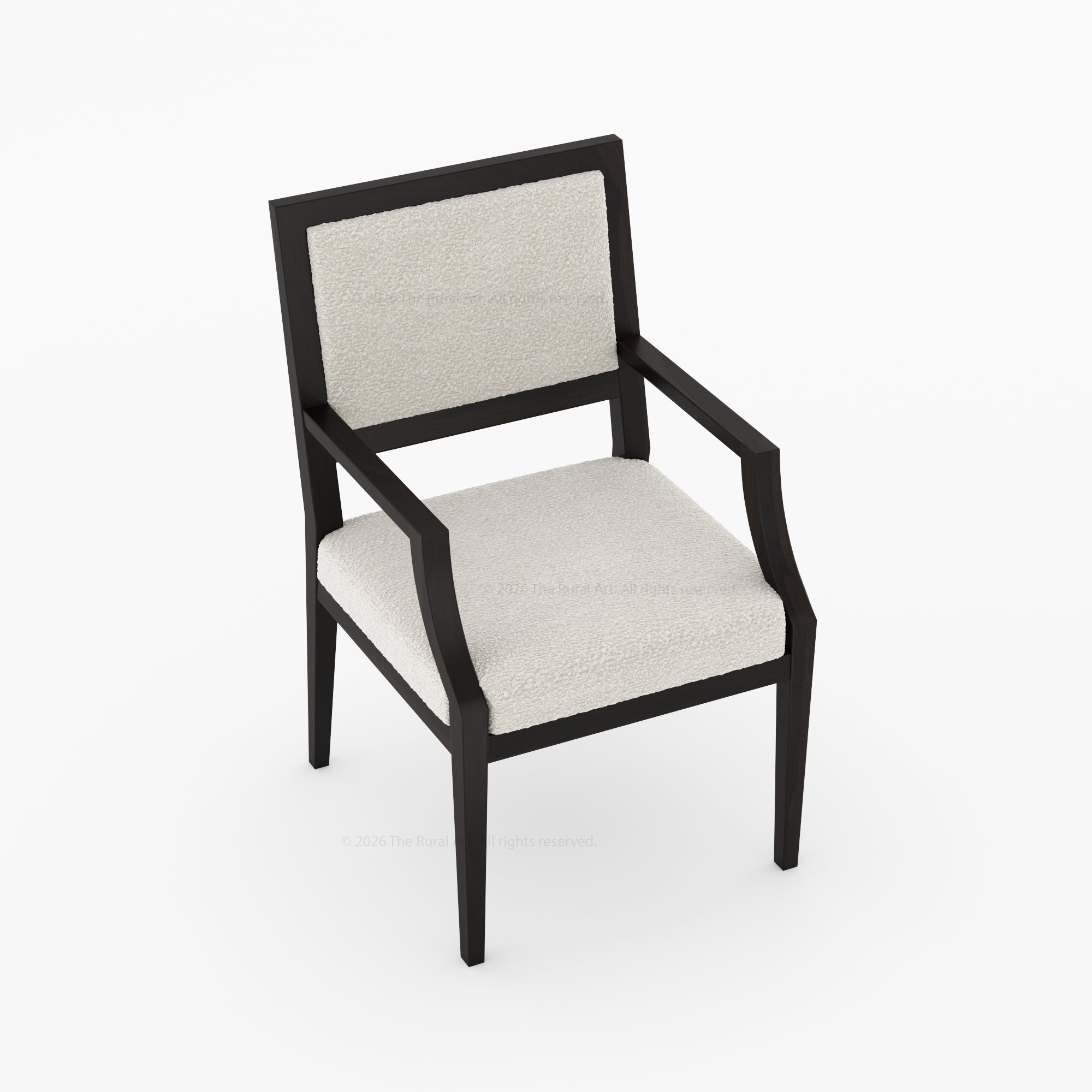 Winslow Solid Wood Dining Arm Chair with Boucle Upholstery