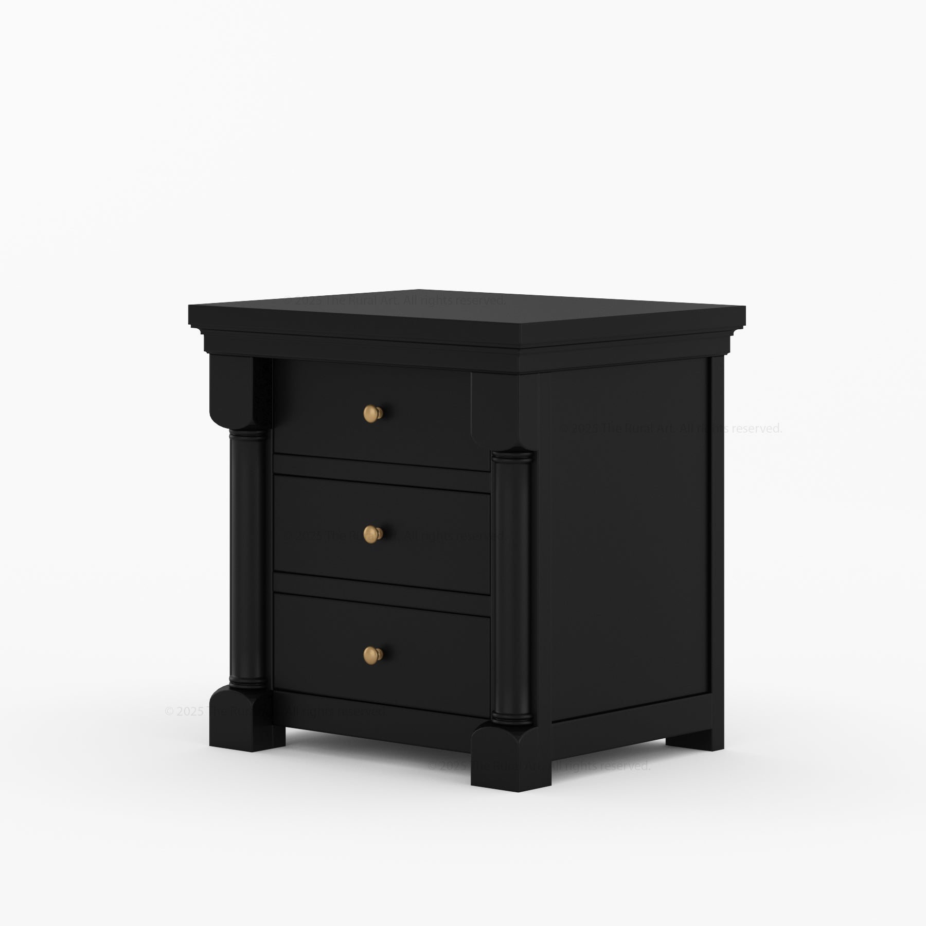 Verona Estate Solid Wood Nightstand With Three Drawers