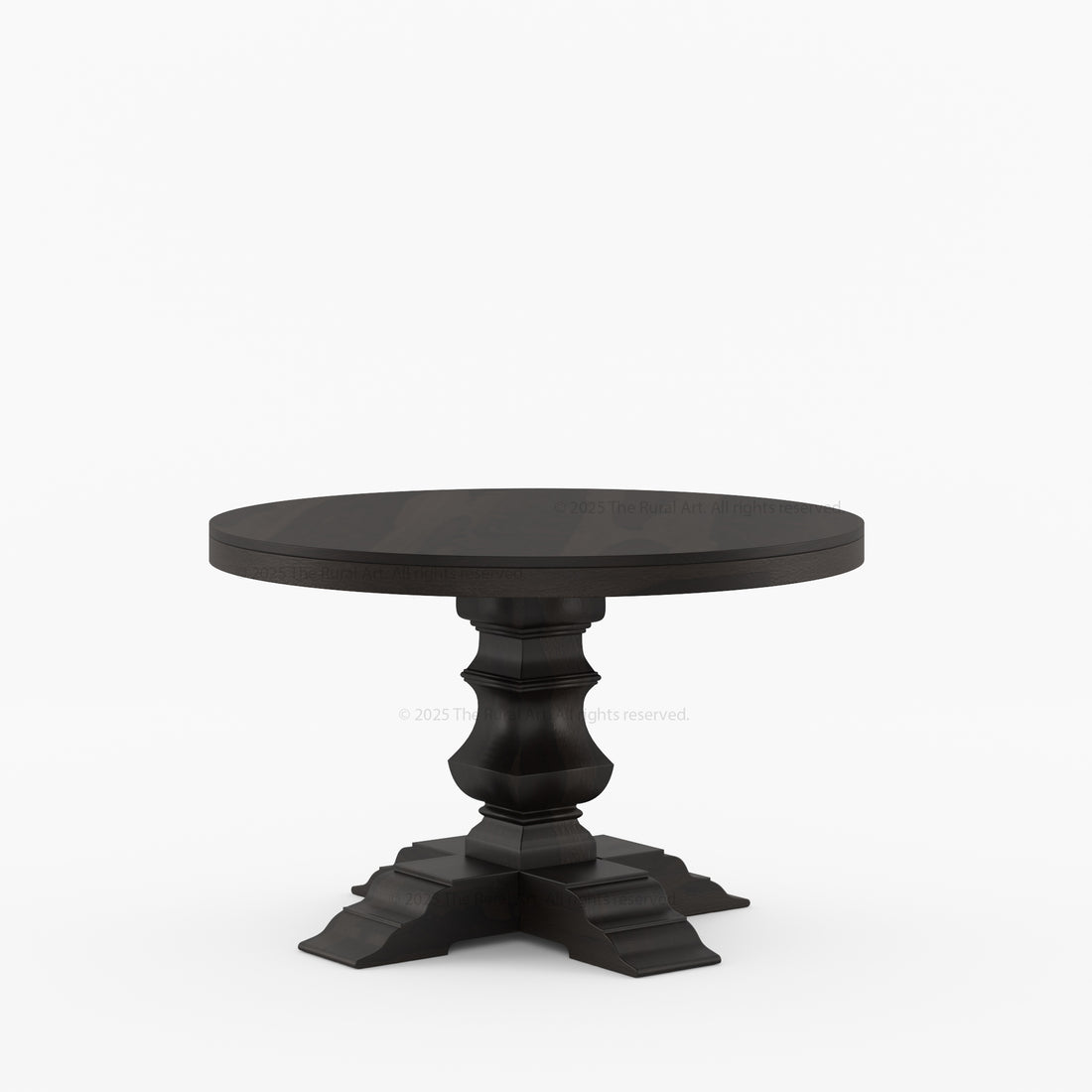 Benton Round Pedestal Dining Table Made of Solid Indian Rosewood