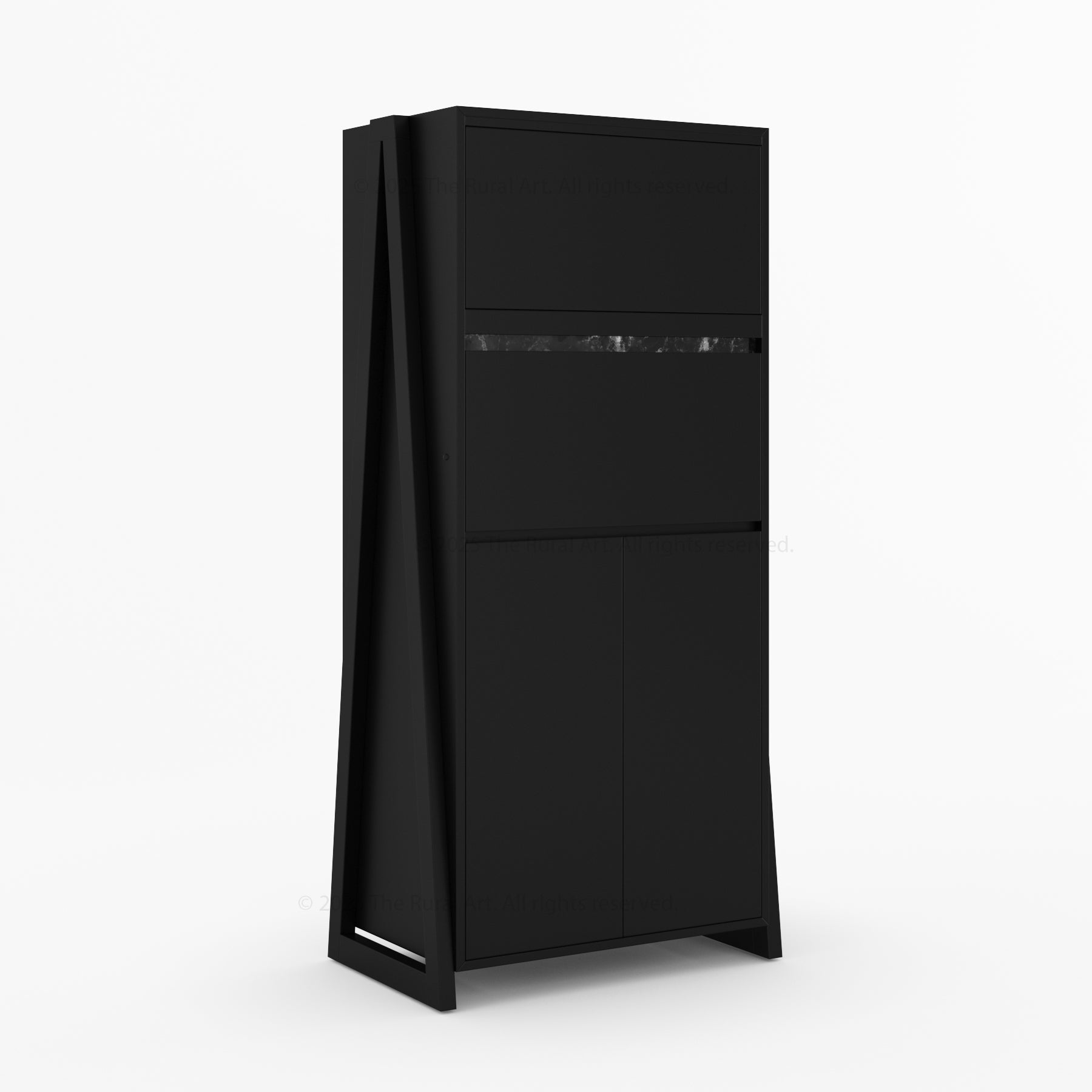 Beckley Solid Wood Revolving Wine Bar Cabinet