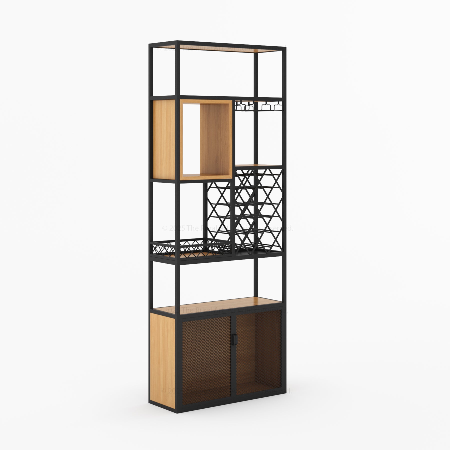 Philadelphia Modular Industrial Home Wine Bar Cabinet Rack