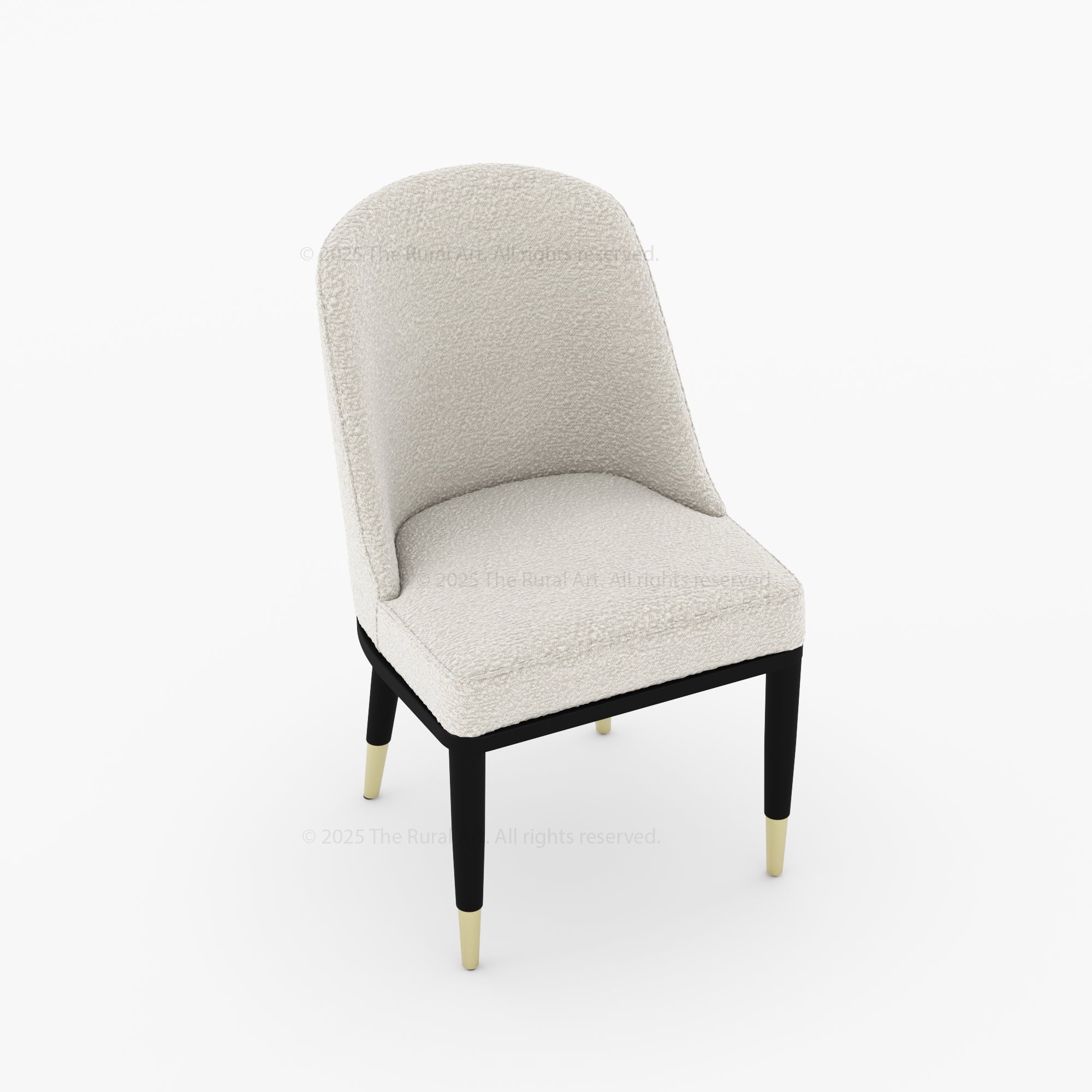 Connersville Upholstered Dining Chair with Brass-Tip Detailing